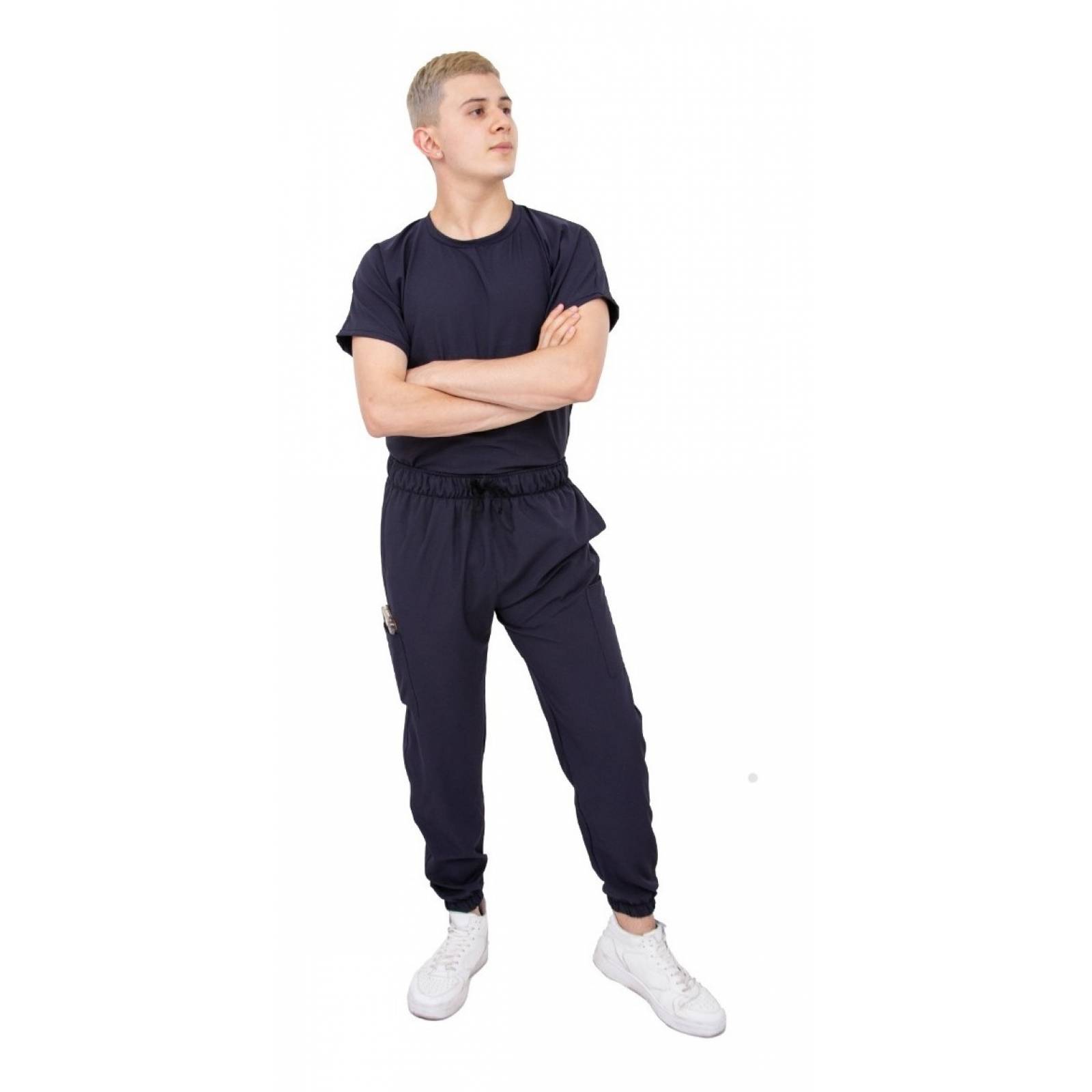 Uniforme Quirúrgico Antifluidos Hombre Azul Marino Jogger Scrubs del Cupatitzio