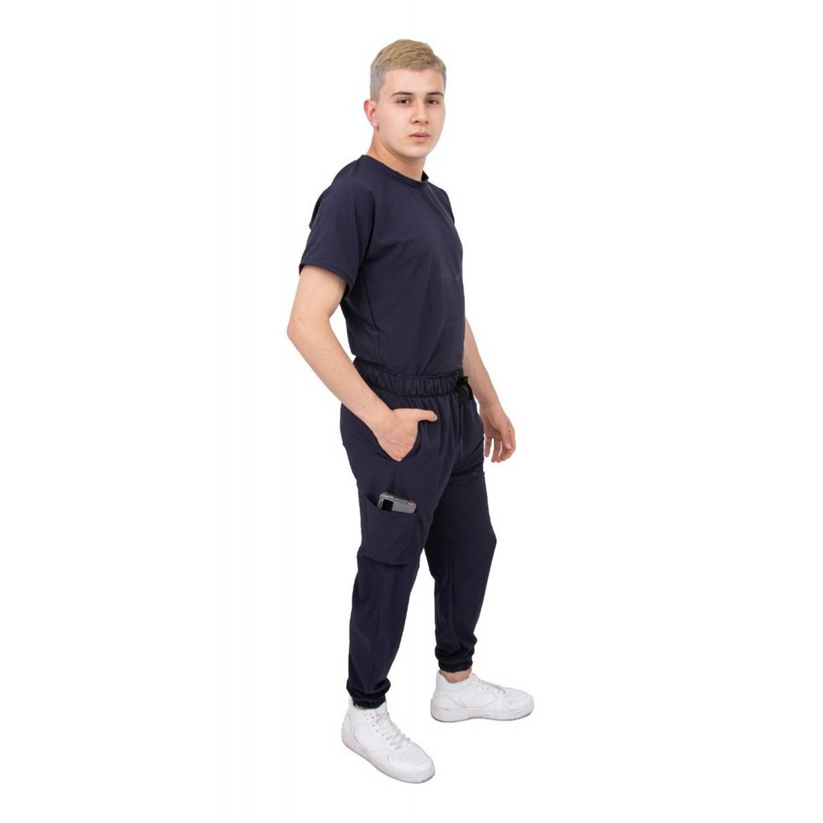 Uniforme Quirúrgico Antifluidos Hombre Azul Marino Jogger Scrubs del Cupatitzio
