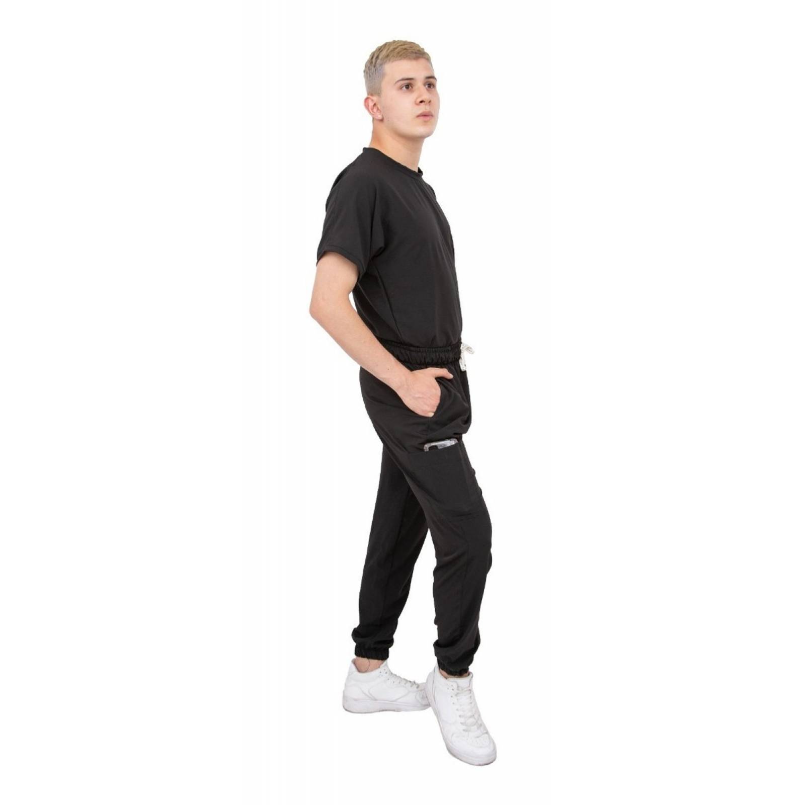 Uniforme Quirúrgico Antifluidos Hombre Negro Jogger Scrubs del Cupatitzio