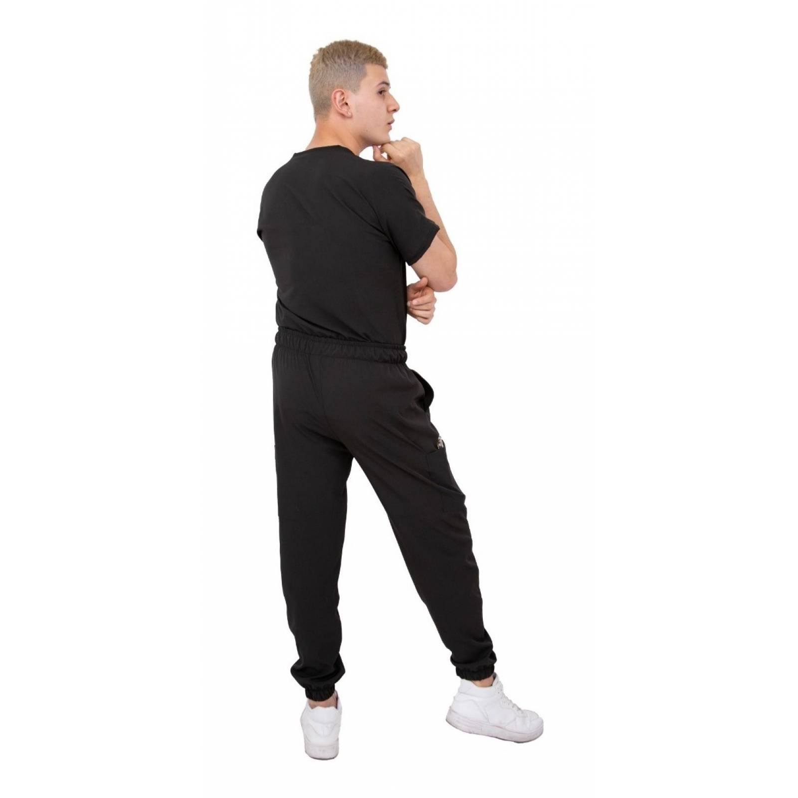 Uniforme Quirúrgico Antifluidos Hombre Negro Jogger Scrubs del Cupatitzio