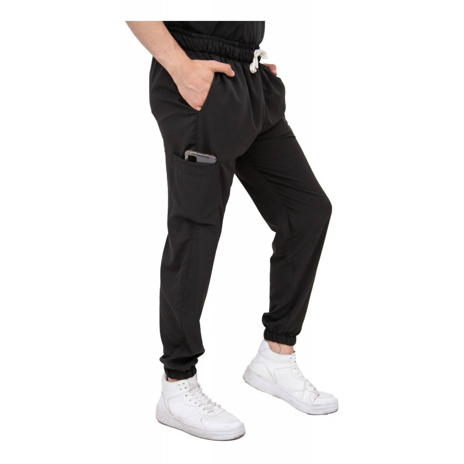 Uniforme Quirúrgico Antifluidos Hombre Negro Jogger Scrubs del Cupatitzio