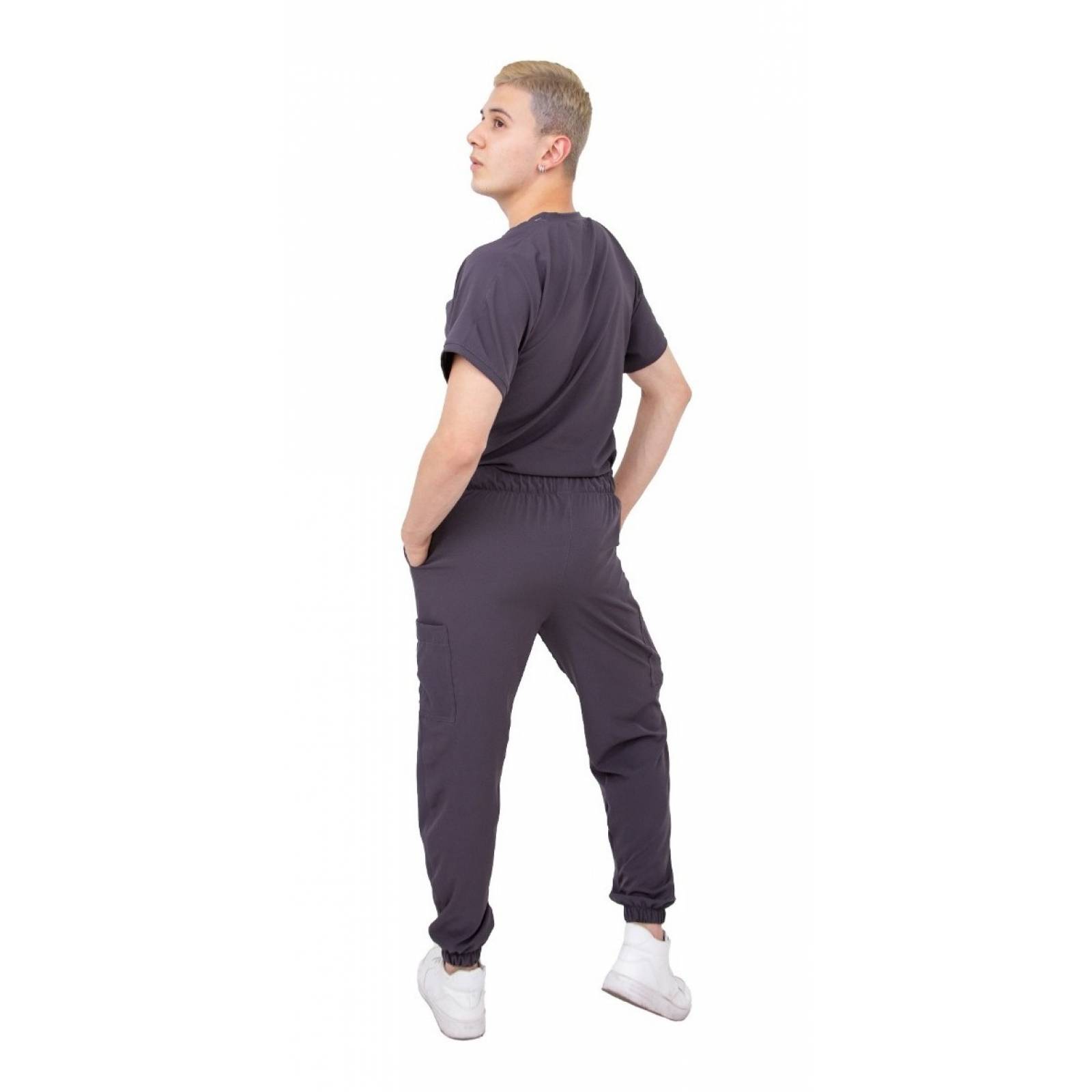 Uniforme Quirúrgico Antifluidos Hombre Gris Oxford Jogger Scrubs del Cupatitzio
