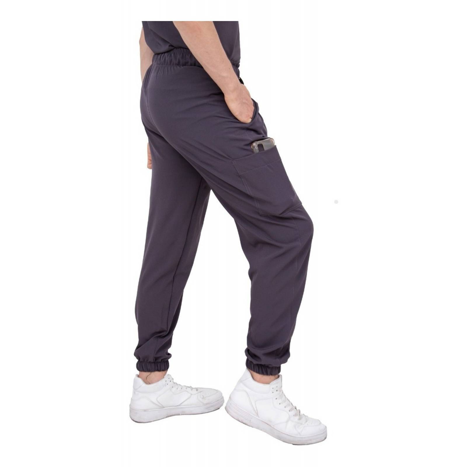 Uniforme Quirúrgico Antifluidos Hombre Gris Oxford Jogger Scrubs del Cupatitzio