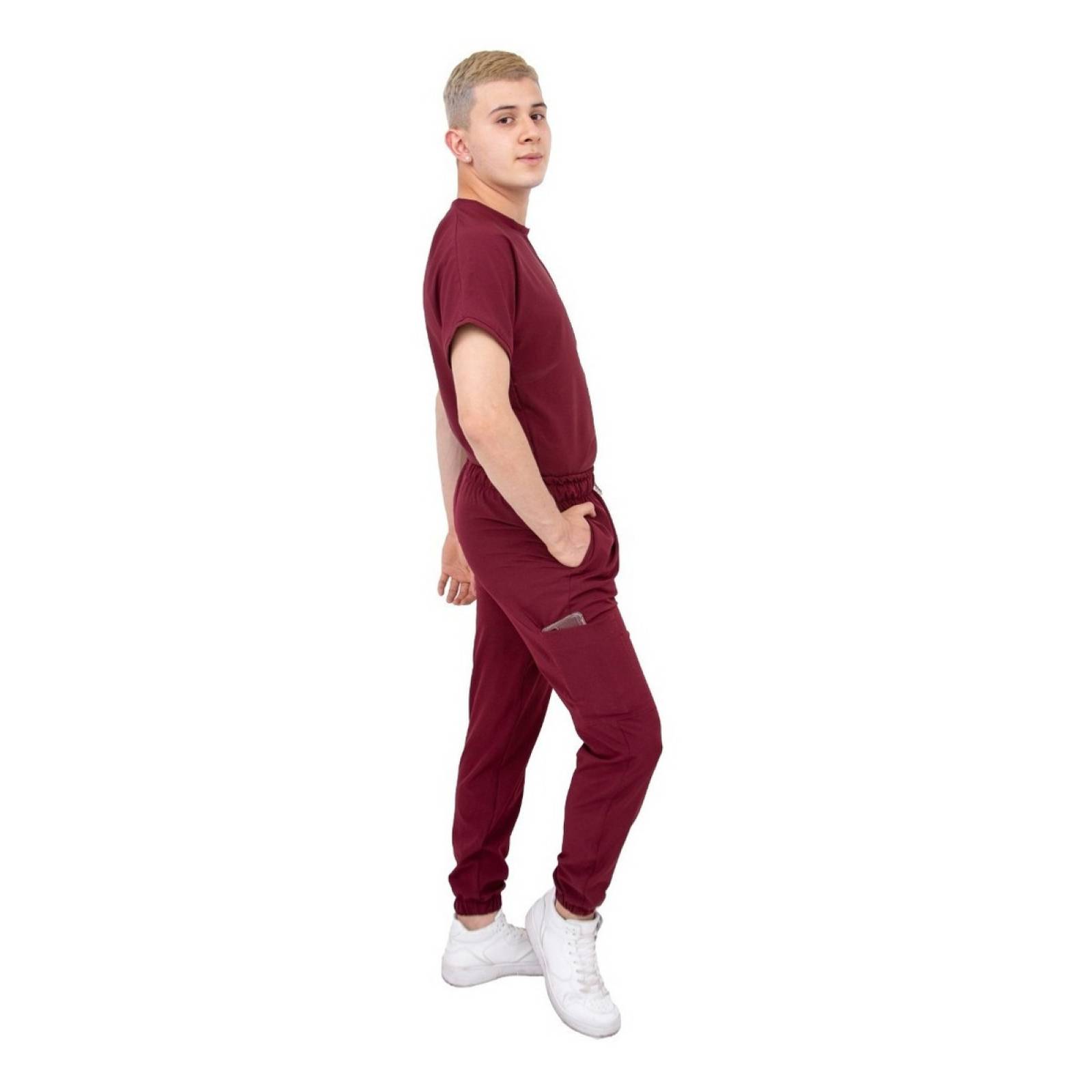 Uniforme Quirúrgico Antifluidos Hombre Vino Jogger Scrubs del Cupatitzio