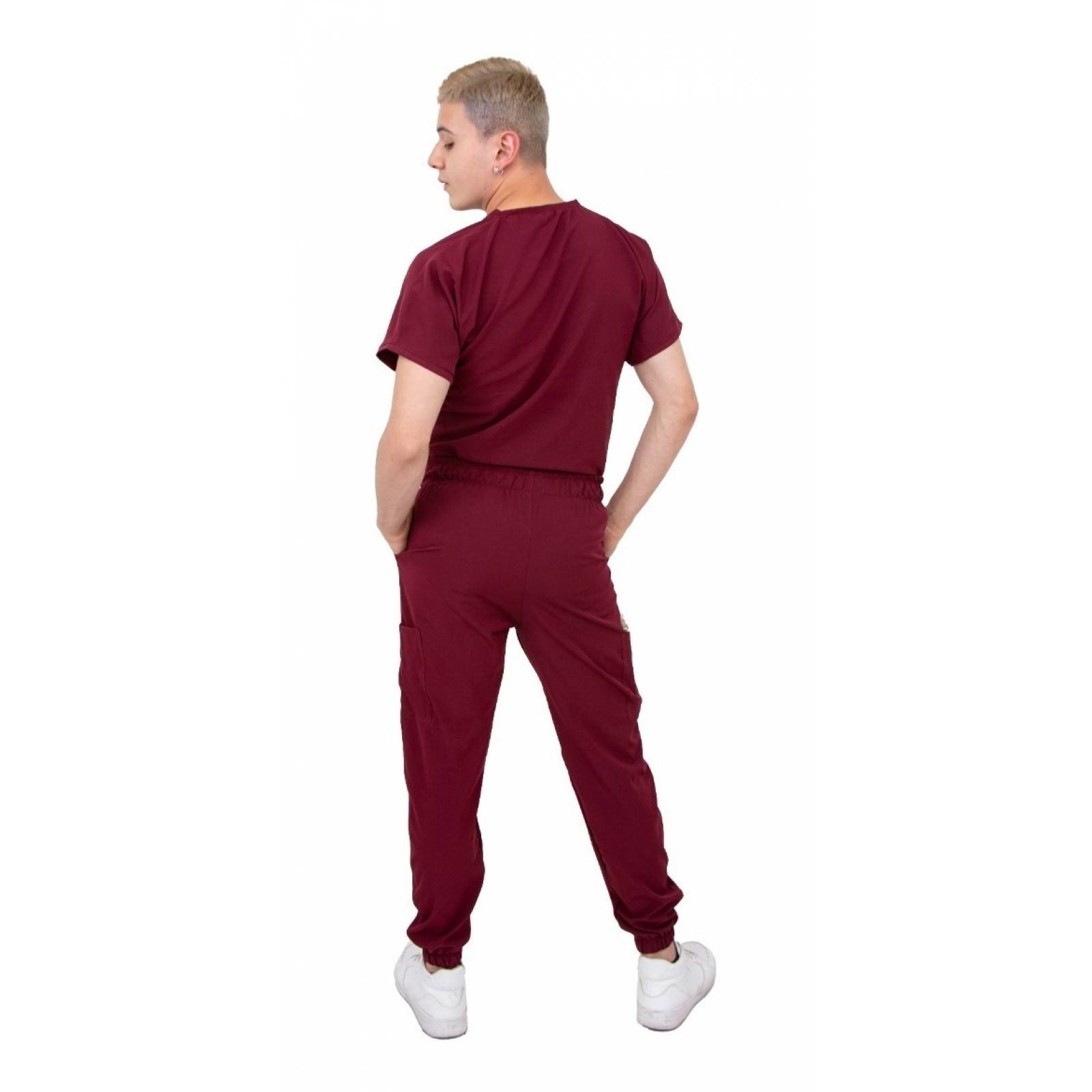 Uniforme Quirúrgico Antifluidos Hombre Vino Jogger Scrubs del Cupatitzio