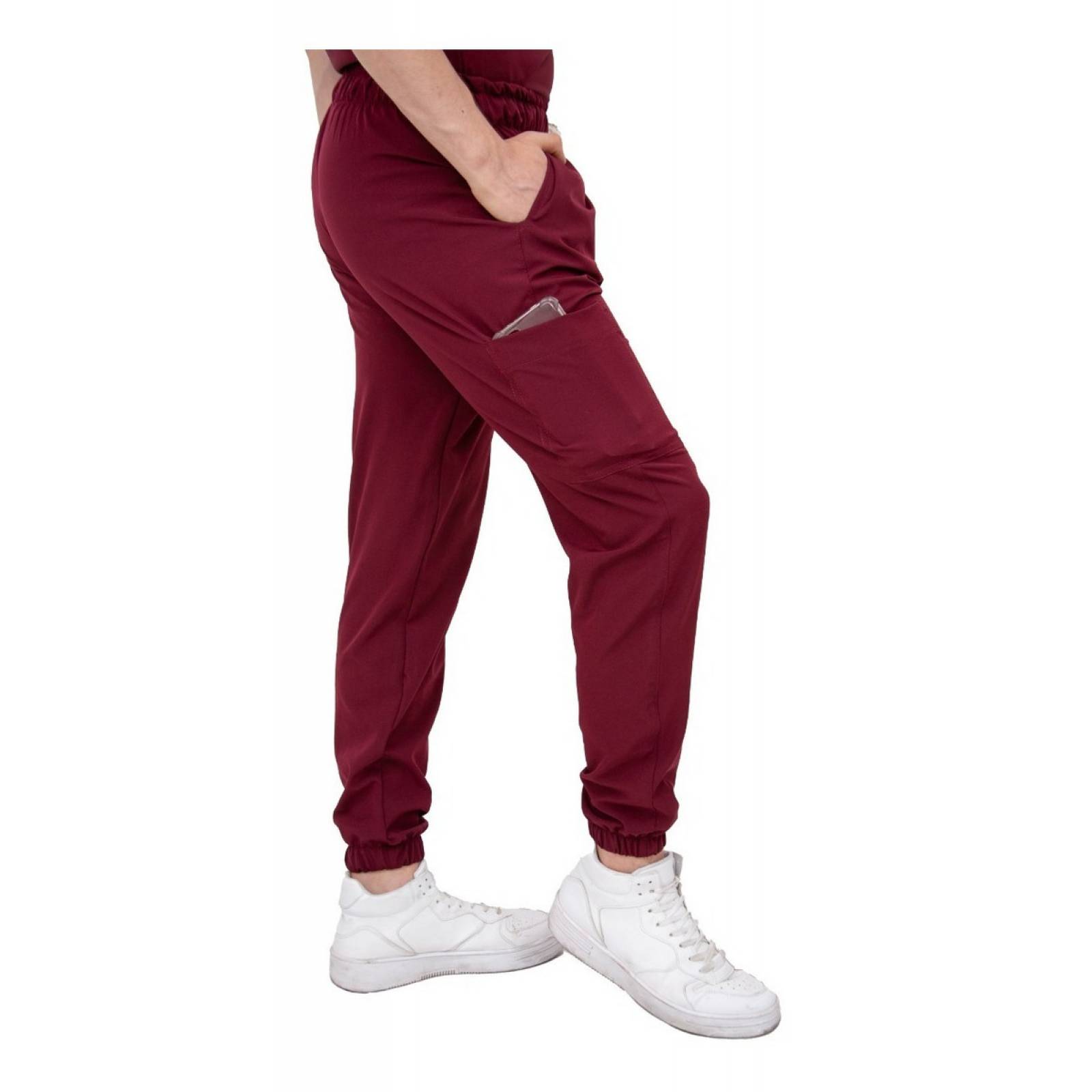 Uniforme Quirúrgico Antifluidos Hombre Vino Jogger Scrubs del Cupatitzio