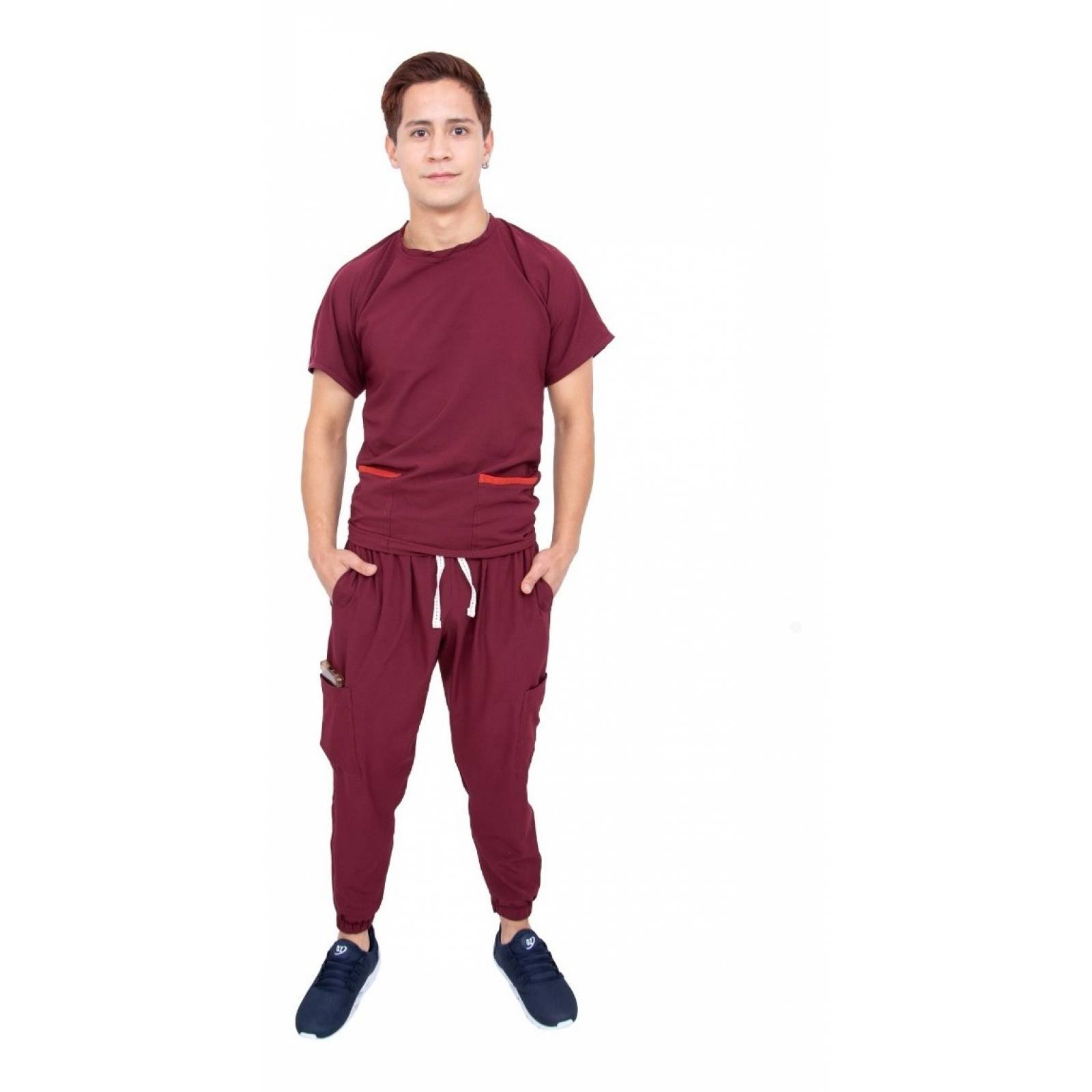 Traje Quirúrgico Hombre Vino Jogger Antifluidos Scrubs del Cupatitzio