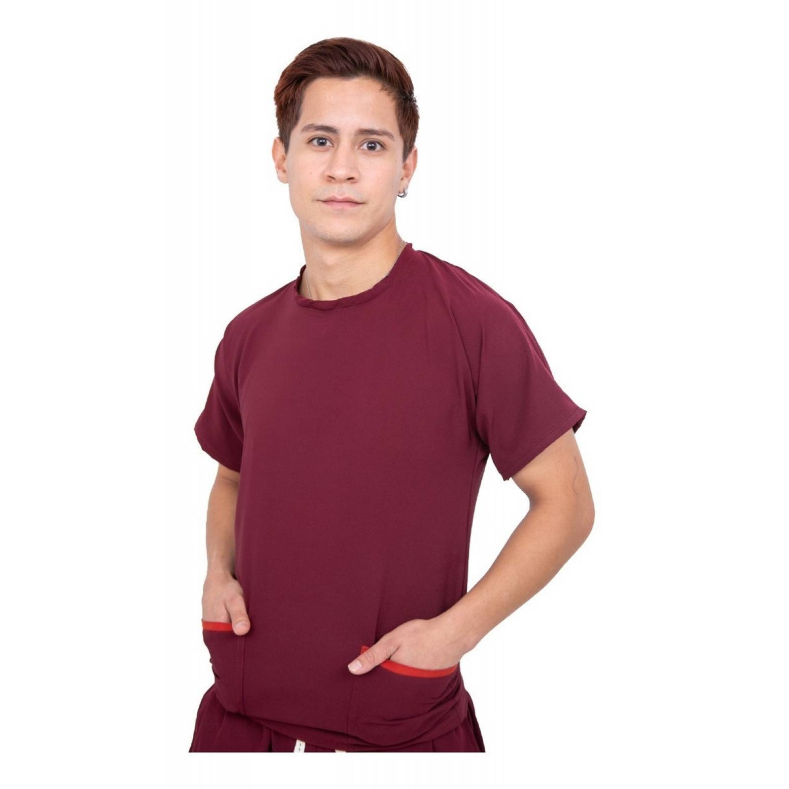 Traje Quirúrgico Hombre Vino Jogger Antifluidos Scrubs del Cupatitzio
