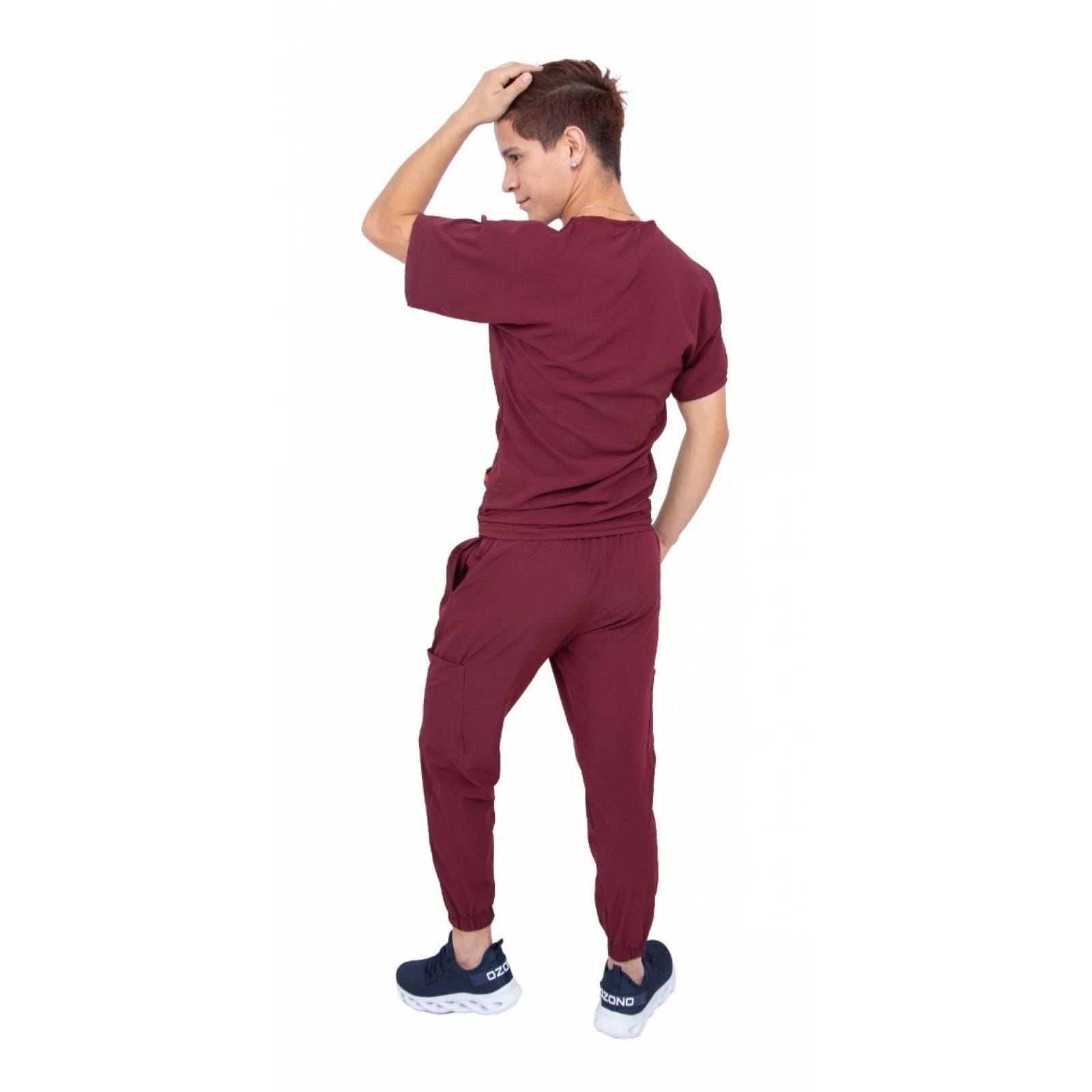 Traje Quirúrgico Hombre Vino Jogger Antifluidos Scrubs del Cupatitzio