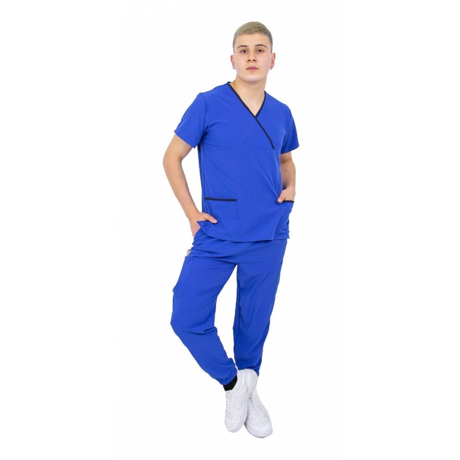 Pijama Quirúrgica Jogger Antifluido Hombre Azul Rey Scrubs del Cupatitzio