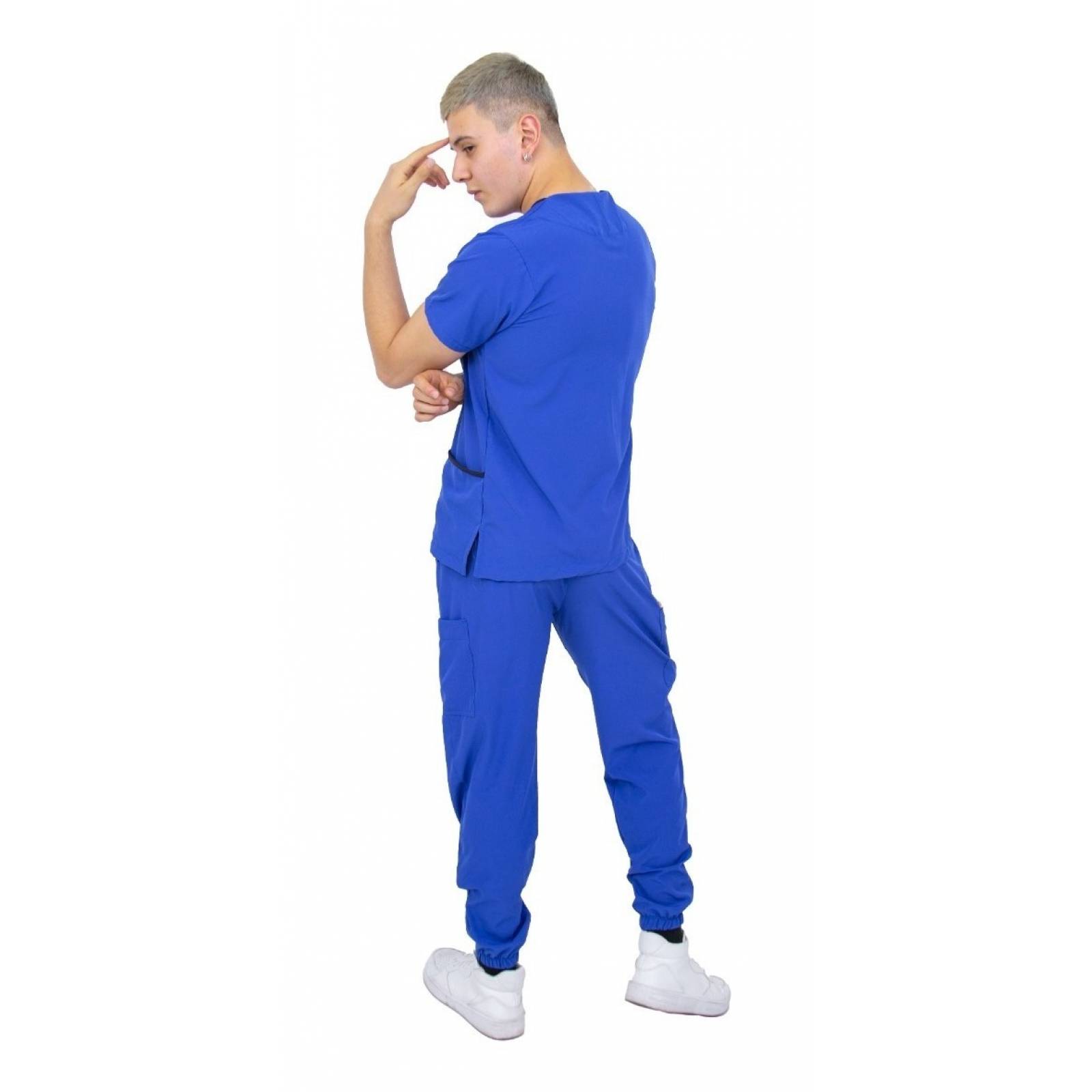 Pijama Quirúrgica Jogger Antifluido Hombre Azul Rey Scrubs del Cupatitzio