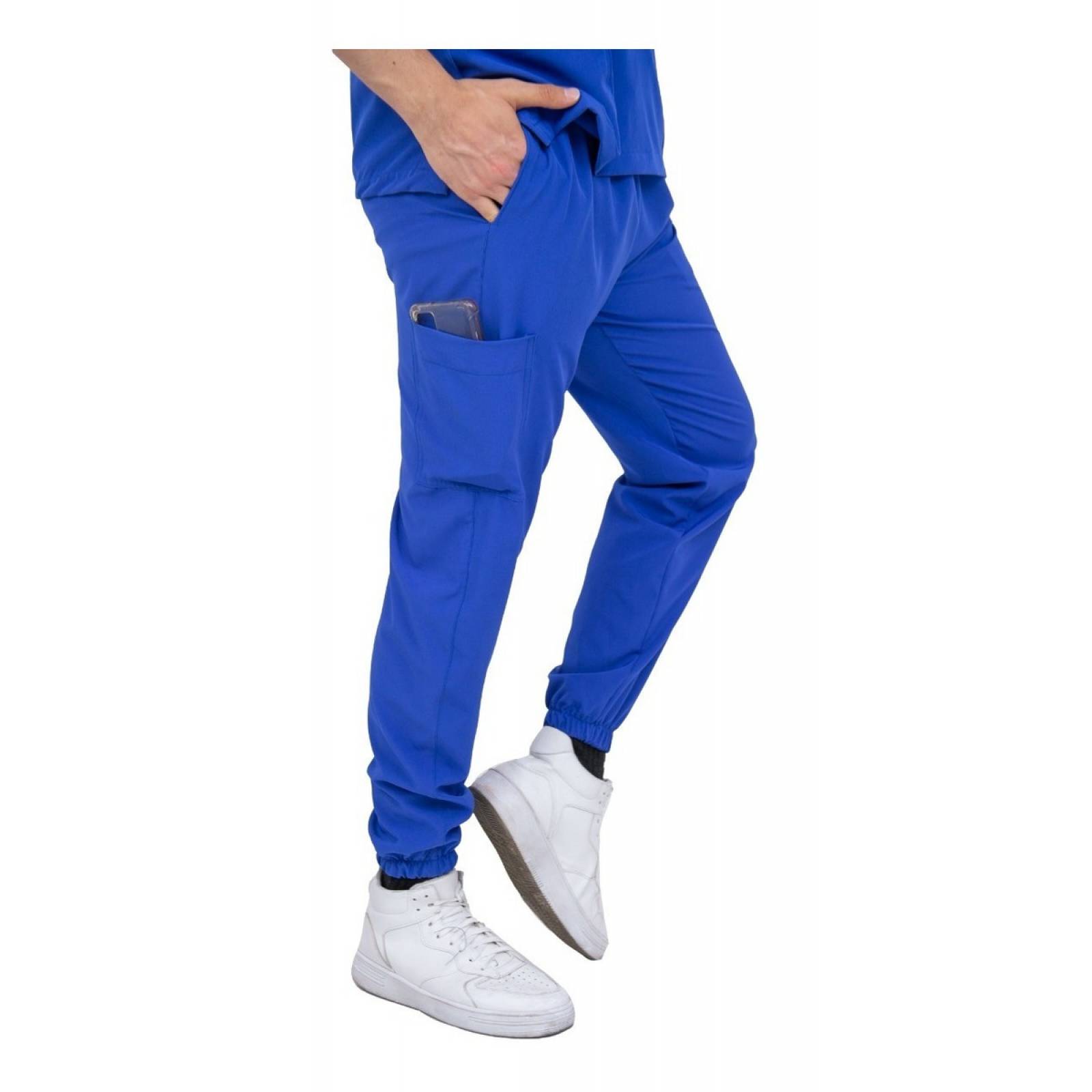 Pijama Quirúrgica Jogger Antifluido Hombre Azul Rey Scrubs del Cupatitzio