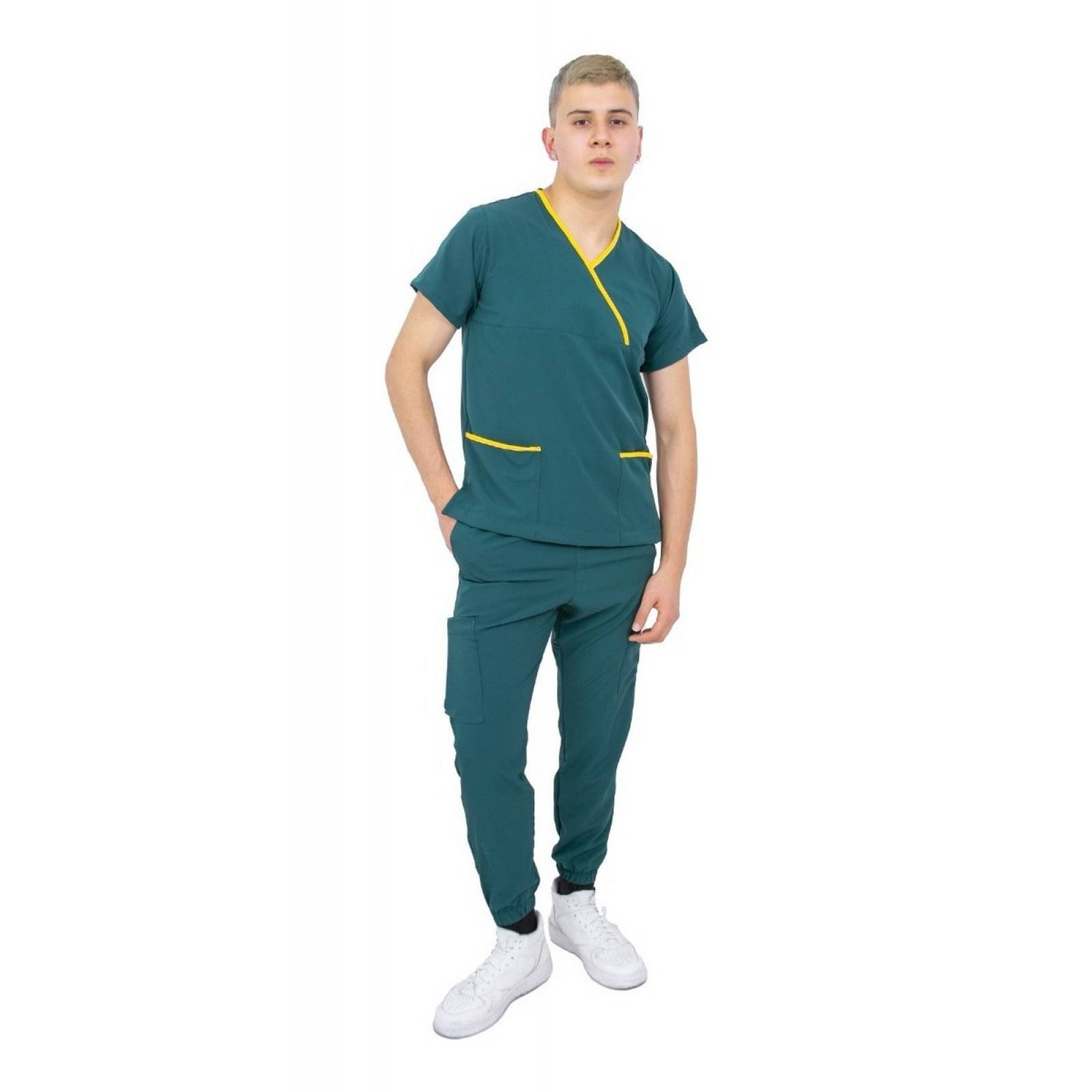 Pijama Quirúrgica Jogger Antifluido Hombre Verde Scrubs del Cupatitzio