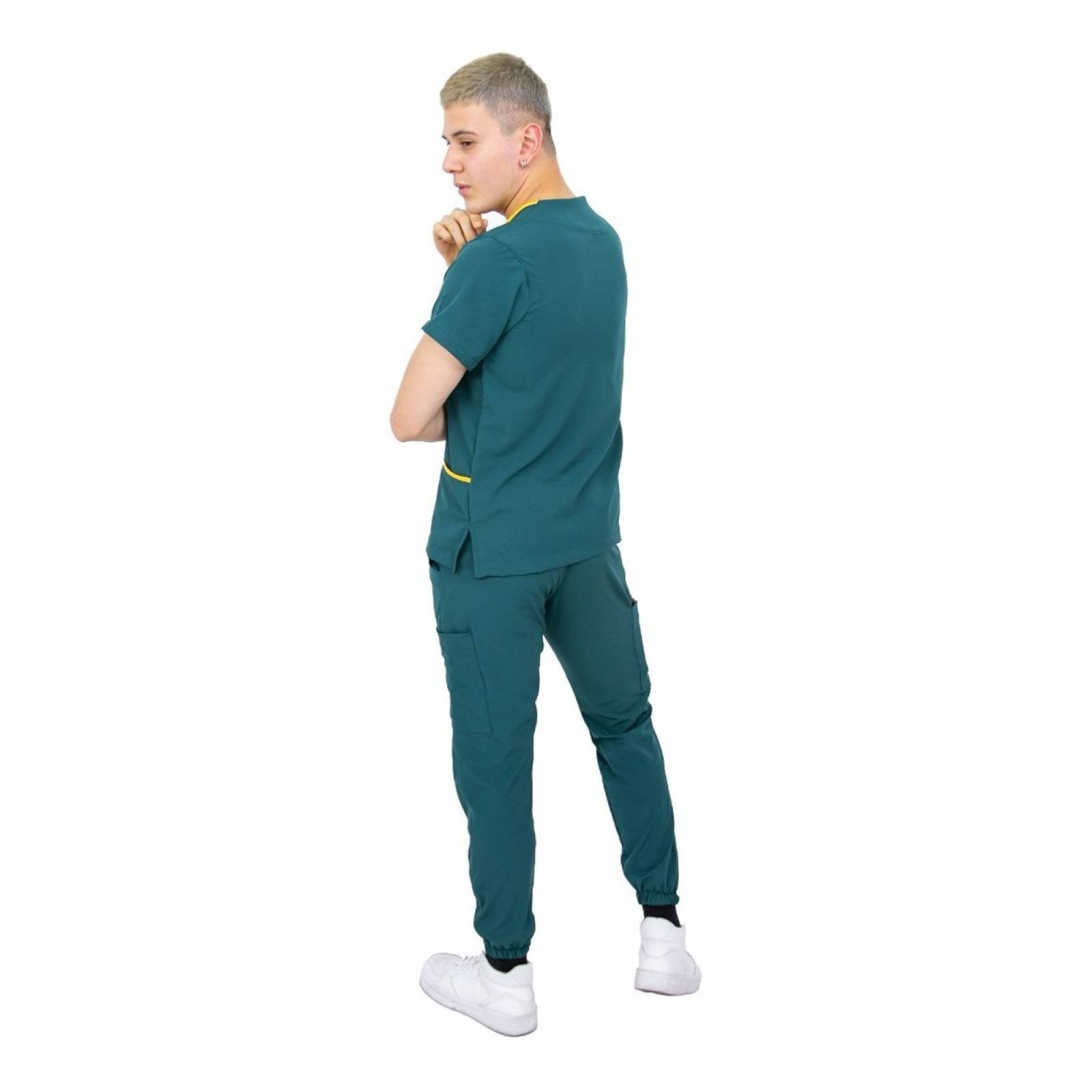 Pijama Quirúrgica Jogger Antifluido Hombre Verde Scrubs del Cupatitzio