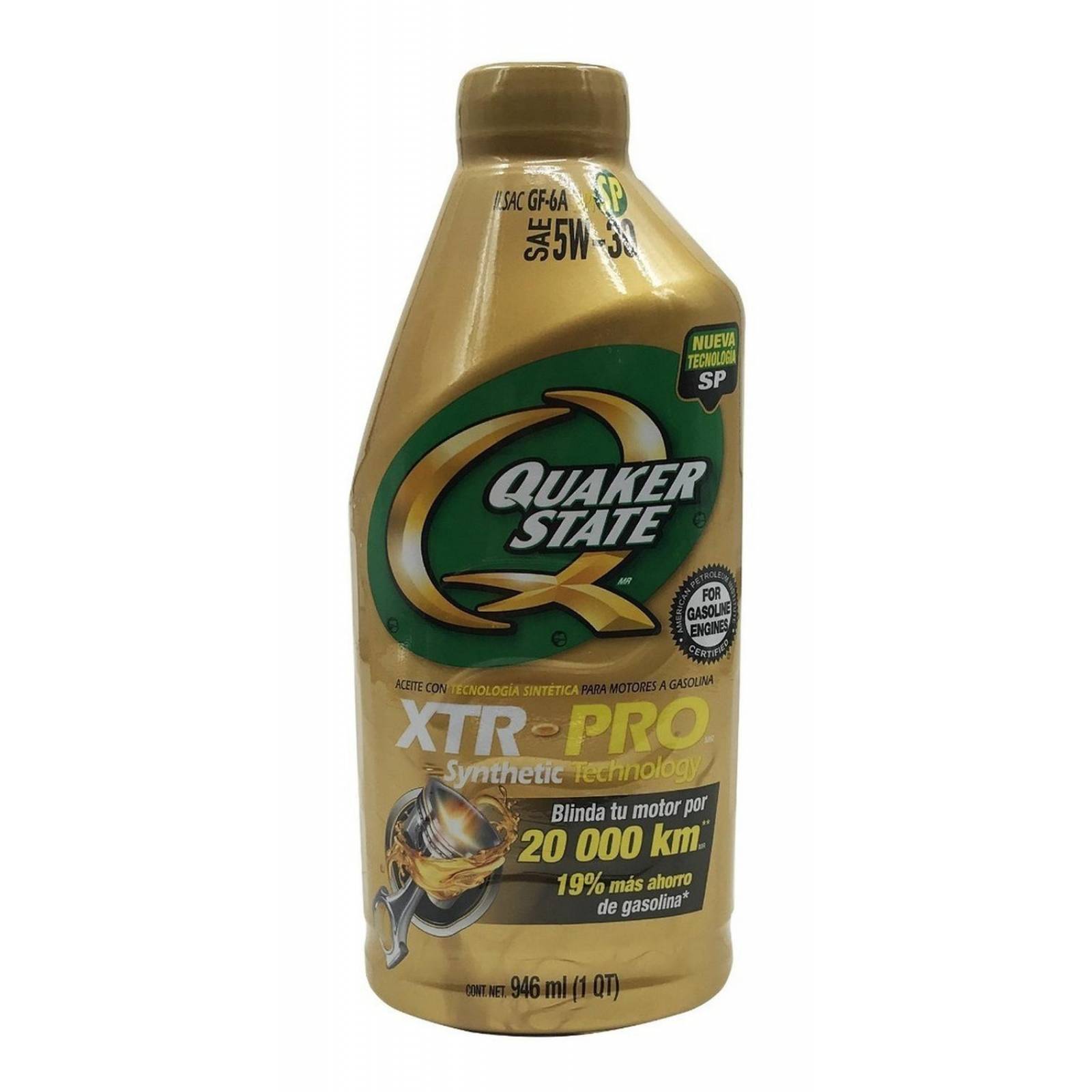 Aceite de Motor Semi Sintetico QUAKER STATE 5W30 5 Litros Dorado