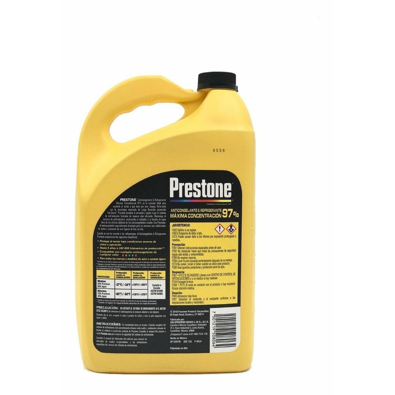 Anticongelante Máxima Concentración 4 Litros PRESTONE 97% 