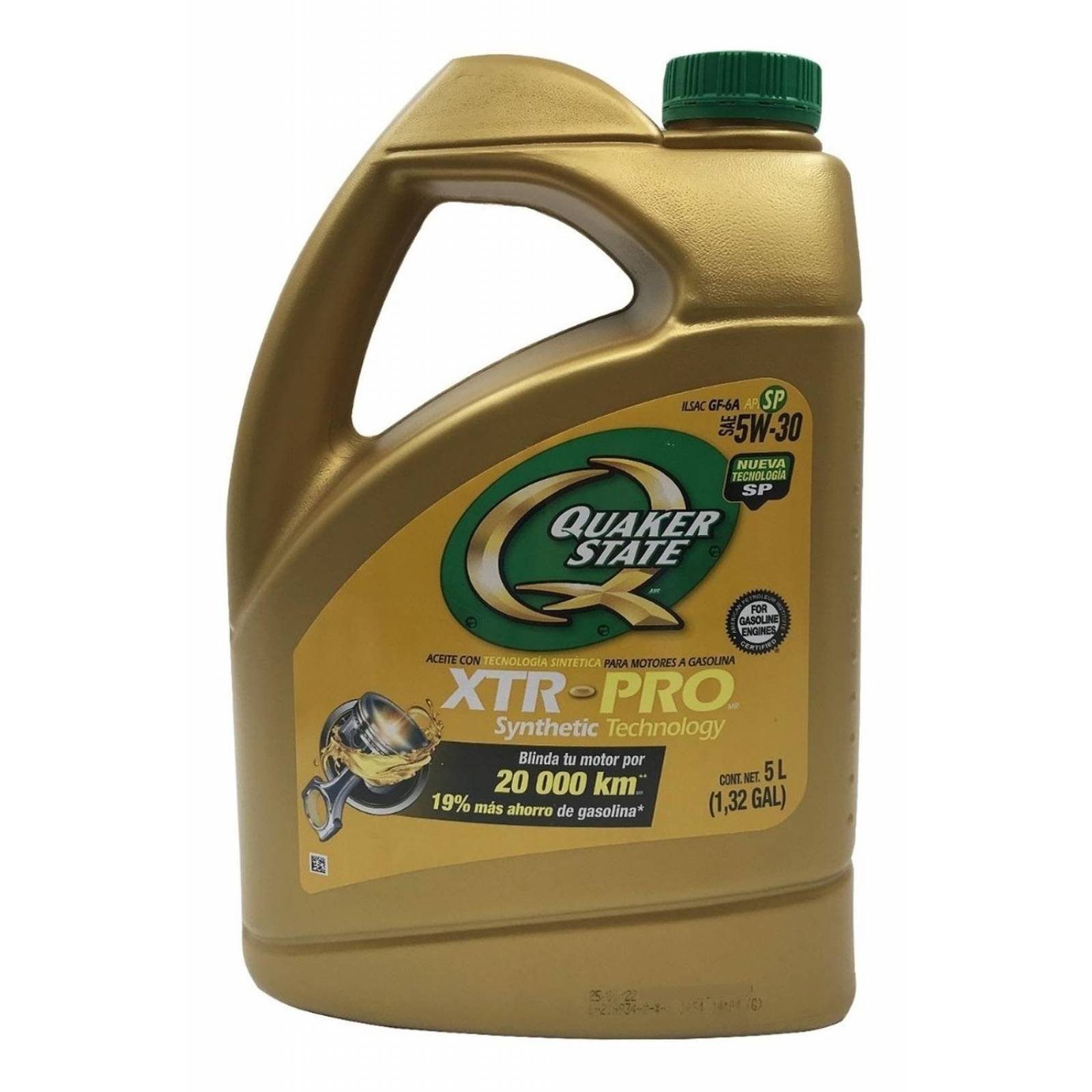 Aceite de Motor Semi Sintetico QUAKER STATE 5W30 5 Litros Dorado Garrafa