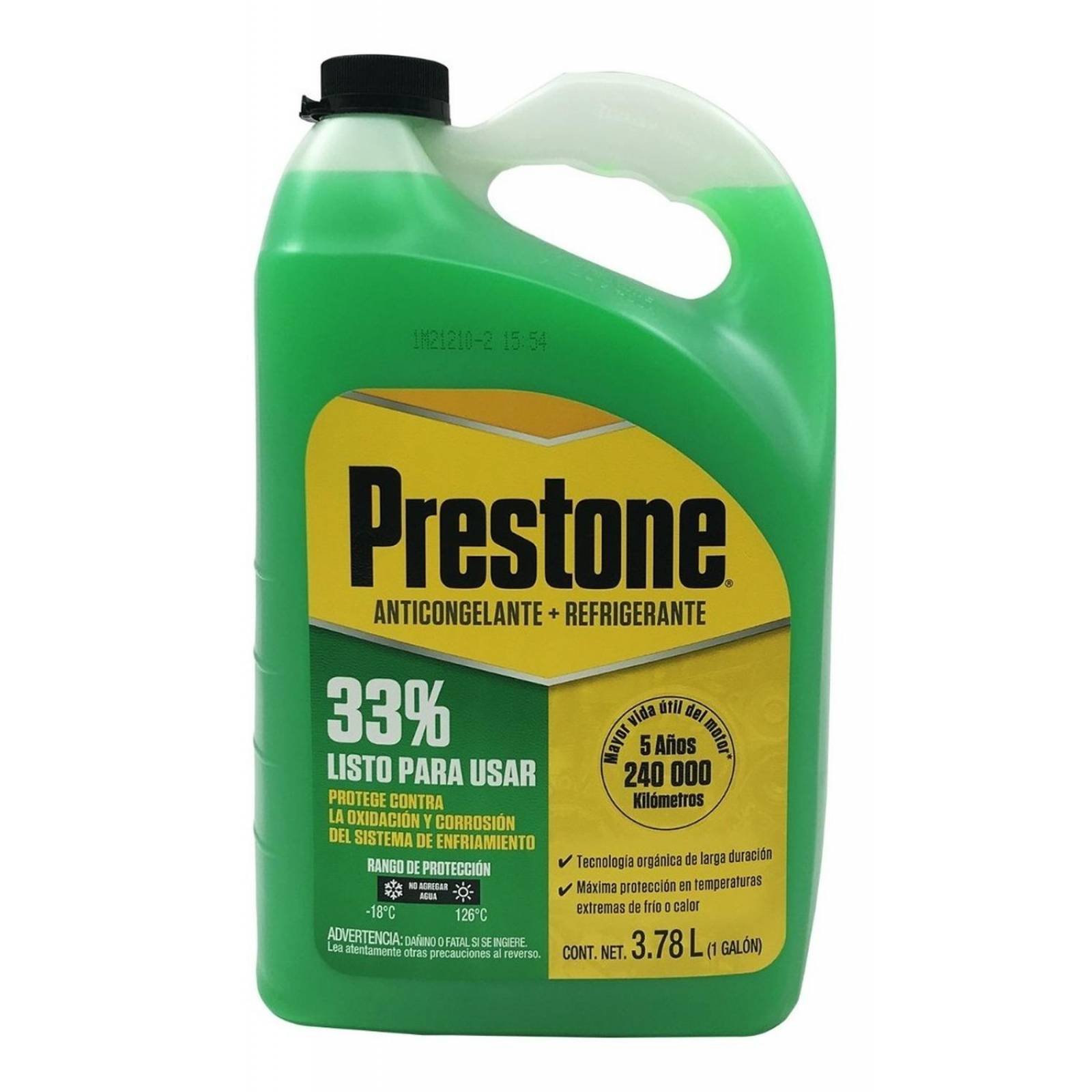 Anticongelante Listo para Usar 3.78 Litros Prestone Verde 33%