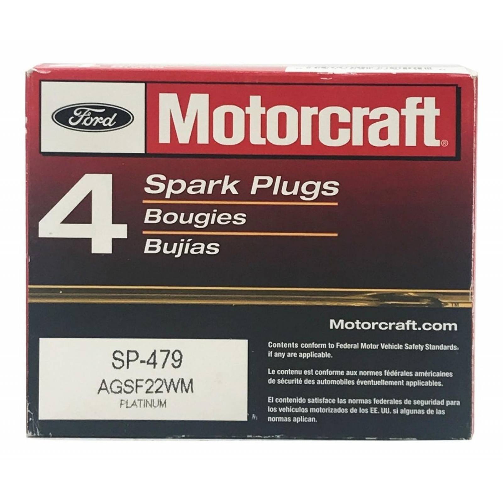 Caja bujia Platino 4 Piezas Motorcraft AGSF22WM 