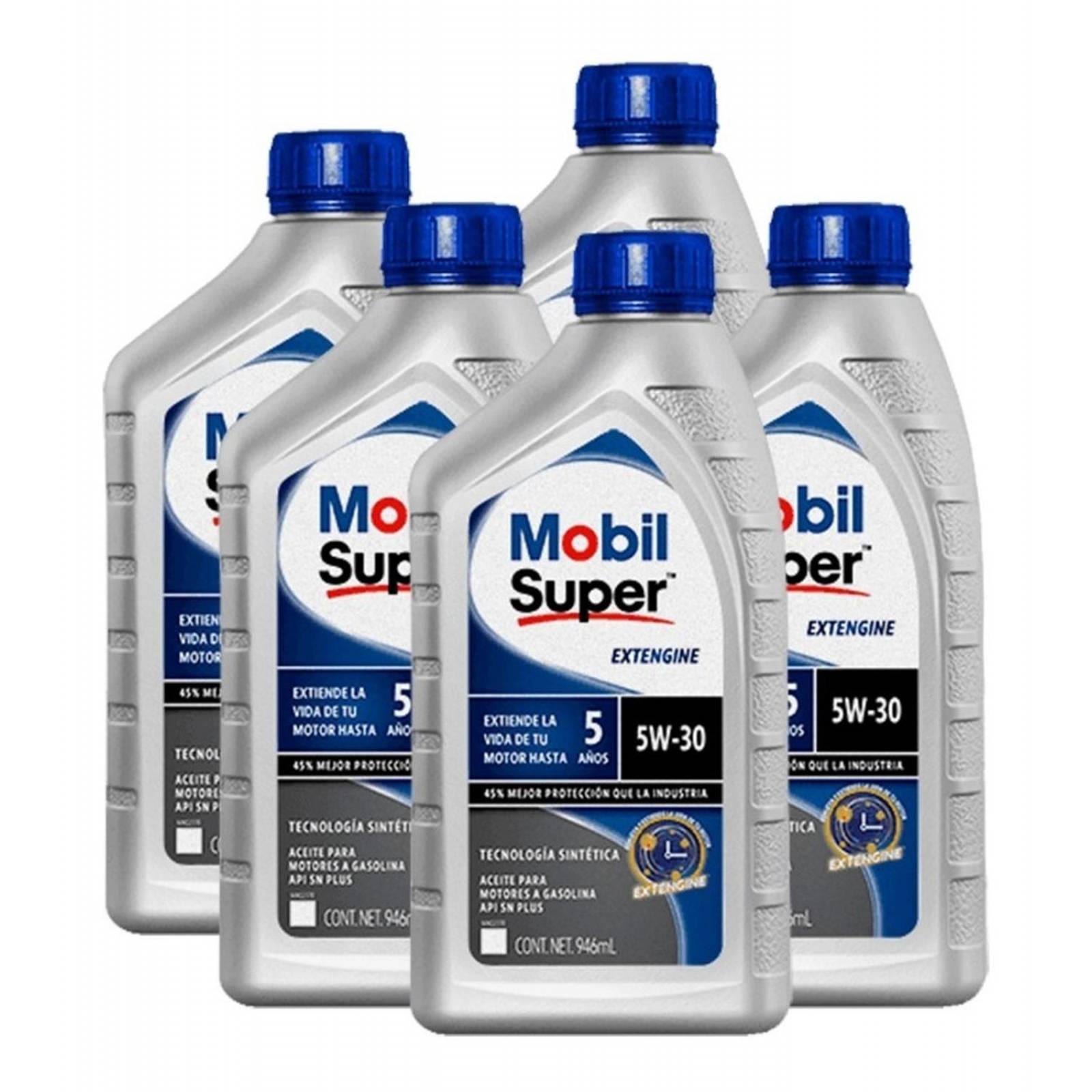 Aceite de Motor 5w30 5 Litros Mobil Super Extengine Dorado 5 botellas 5w30
