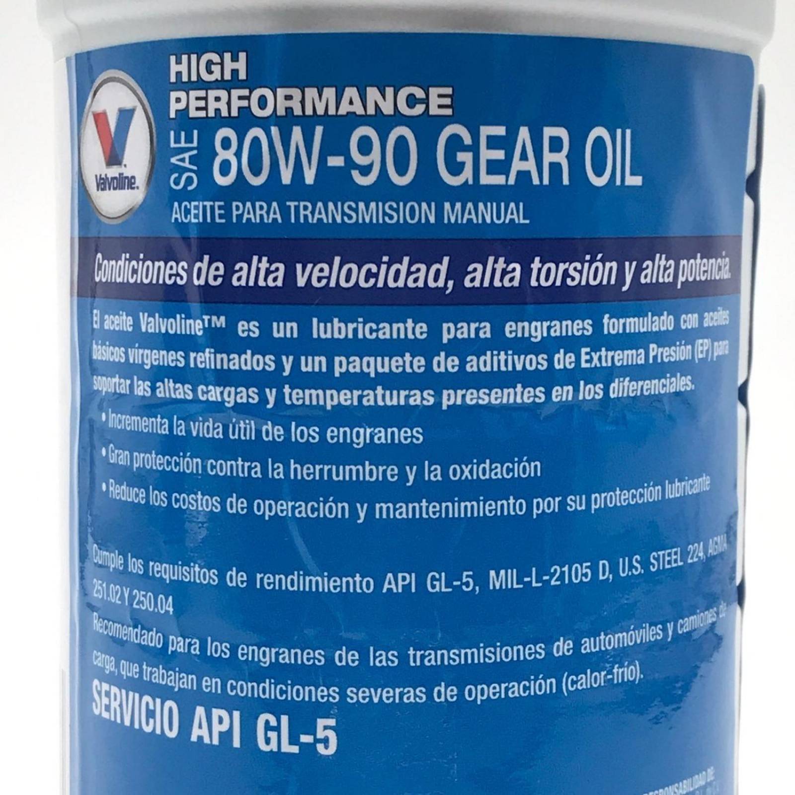 Aceite de Transmisión 80W90 1 Litro Valvoline High Performance 