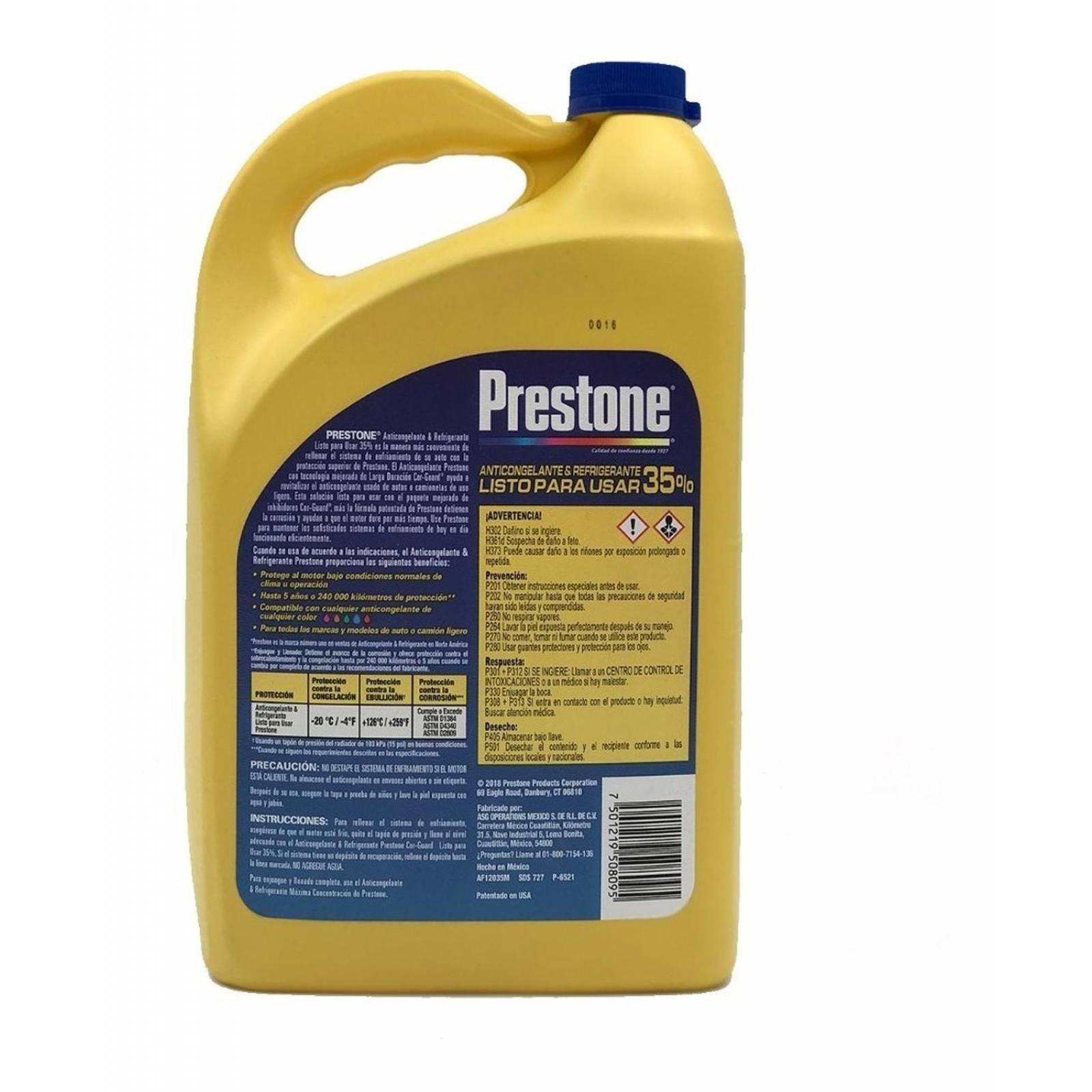 Anticongelante Listo Para Usar 3.78 Litros Prestone 35%