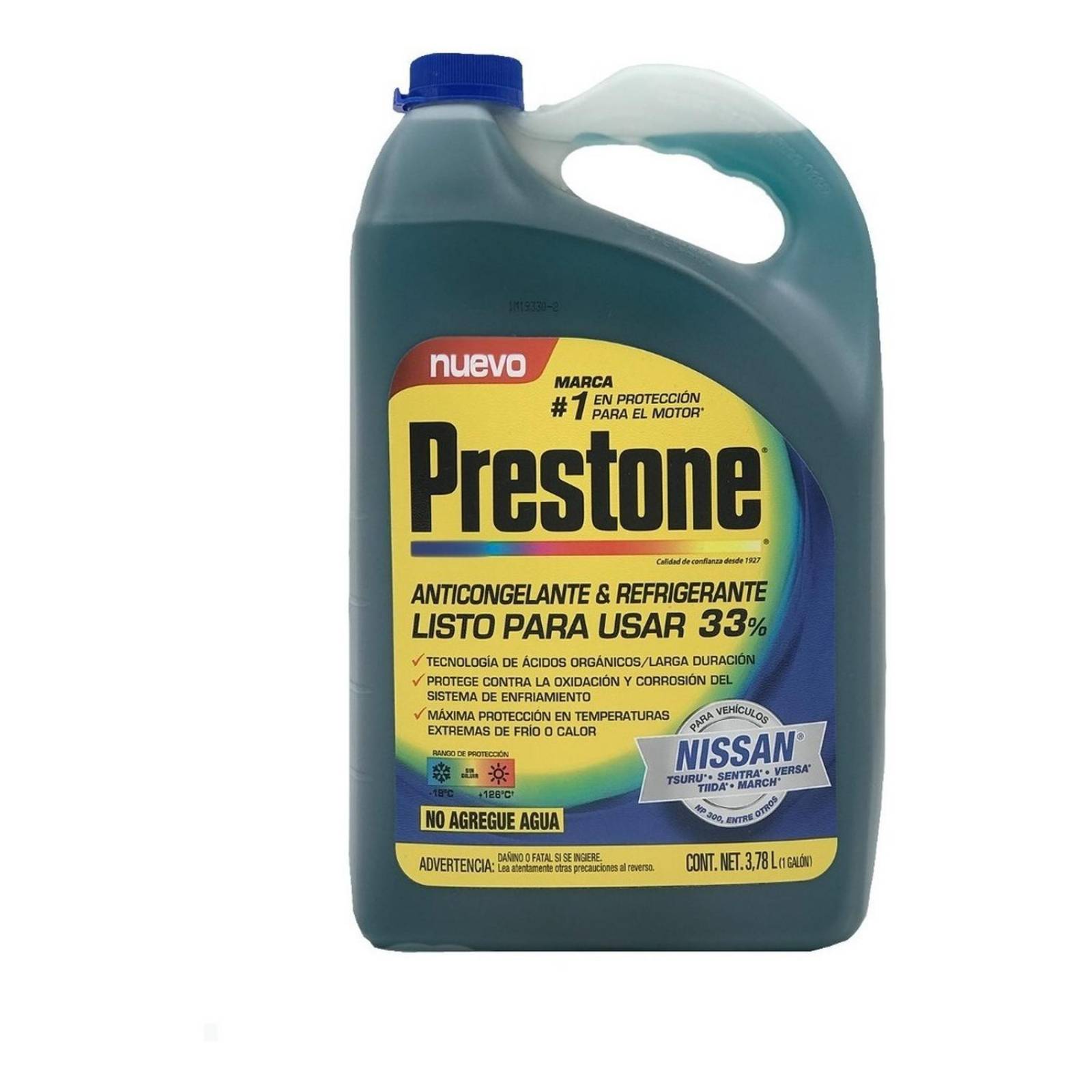 Anticongelante 3.78 Litros Prestone 33% Formula Azul 