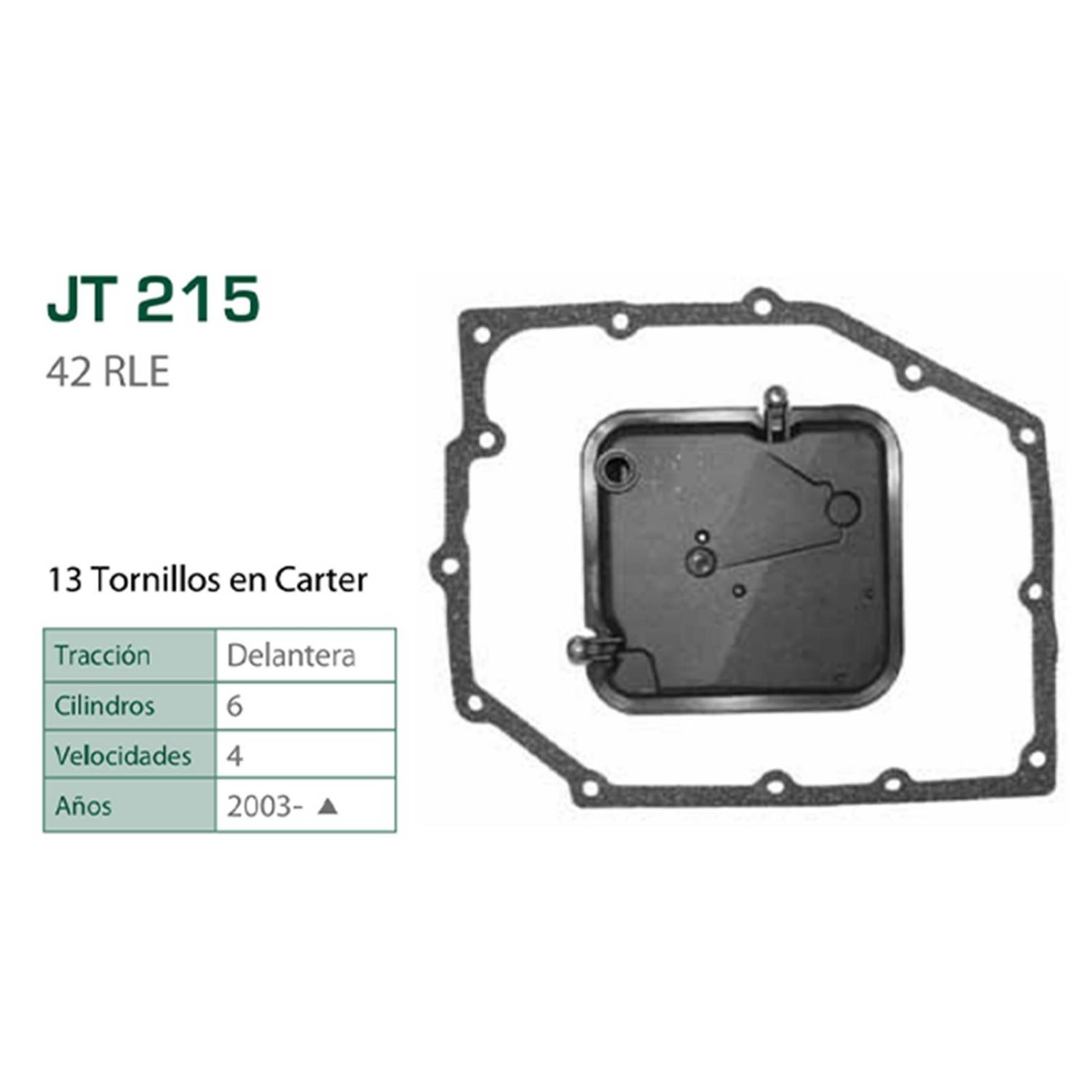 Filtro y Empaque para Transmisión Automática 42RLE Chromite JT-215 