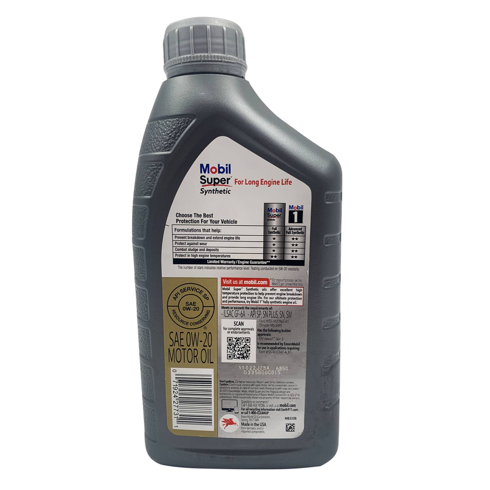 Aceite de Motor Mobil Sintetico 0W20 946 ml