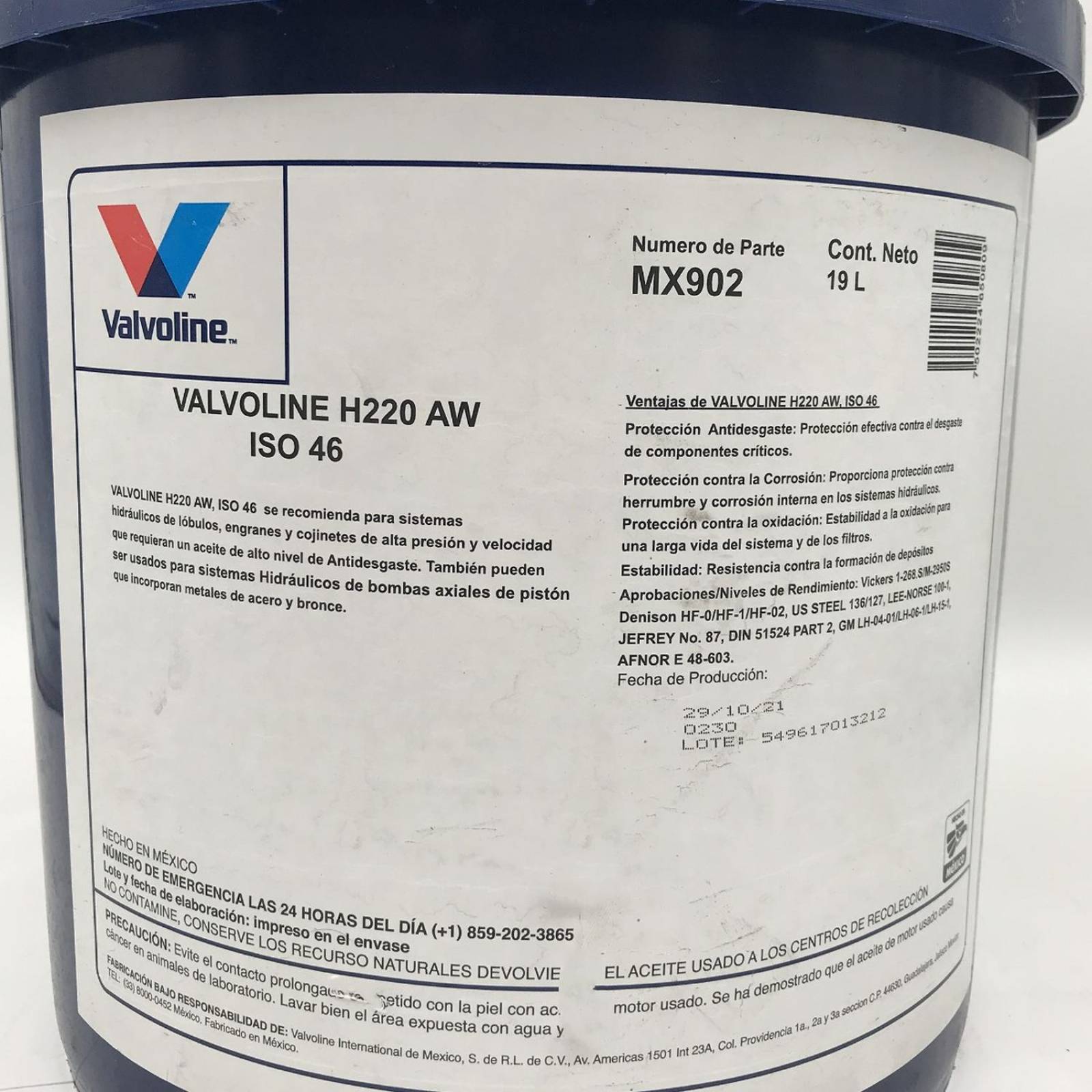 Aceite de motor 15W40 CI-4/sL 19 Litros All Fleet Plus Valvoline