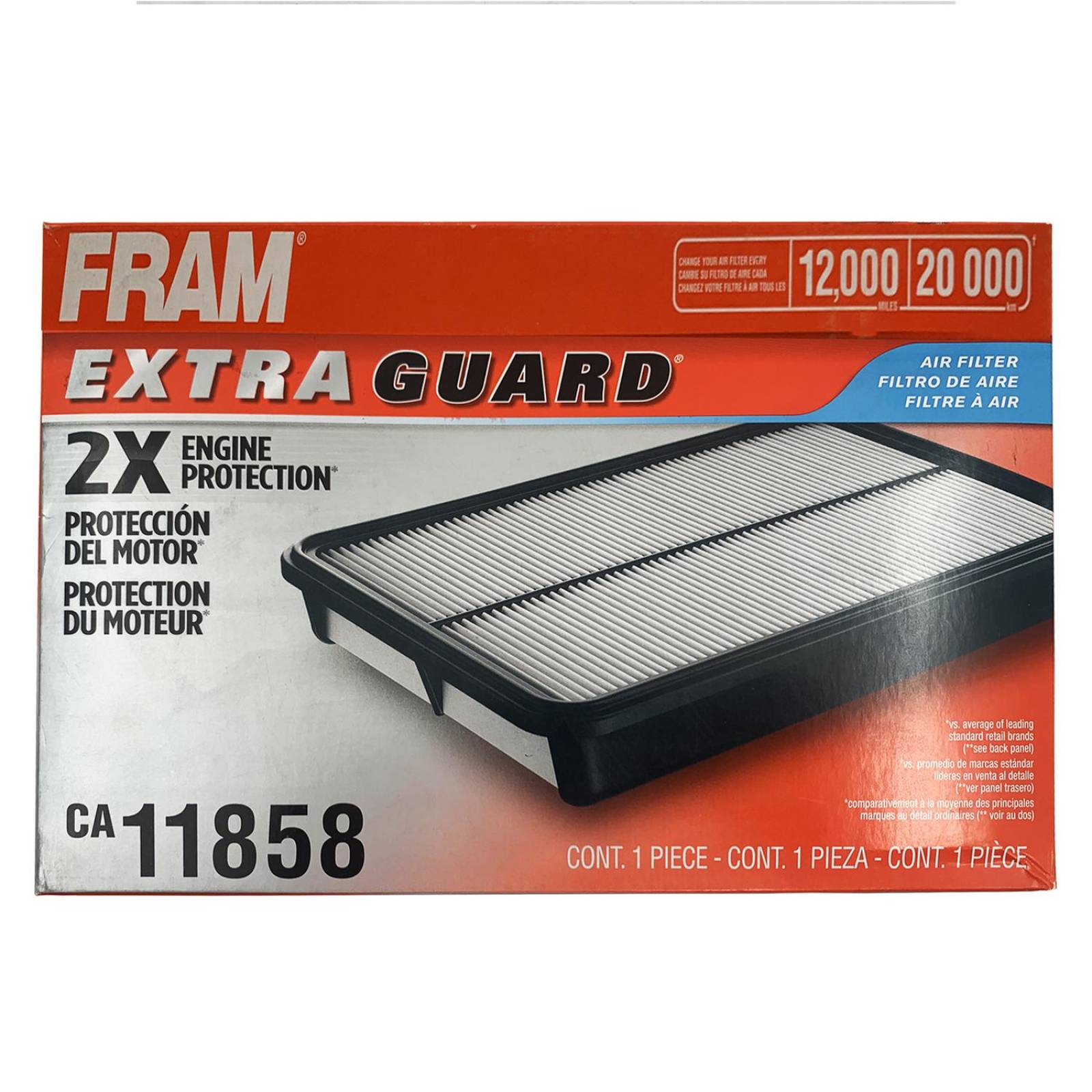 Filtro De Aire CA11858 Nissan Xtrail 2.5L 2015 al 2020 Fram Extra Guard 