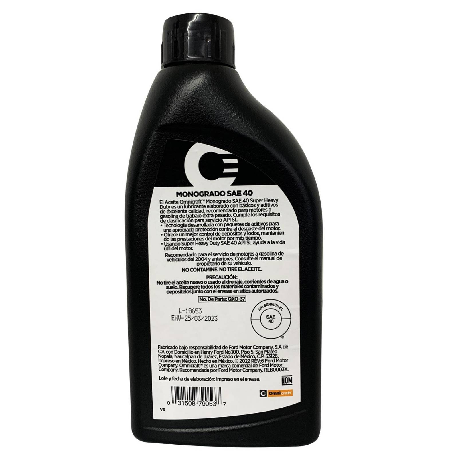 Aceite De Motor Monogrado Super Heavy Duty 946 Ml Omnicraft Sae 40