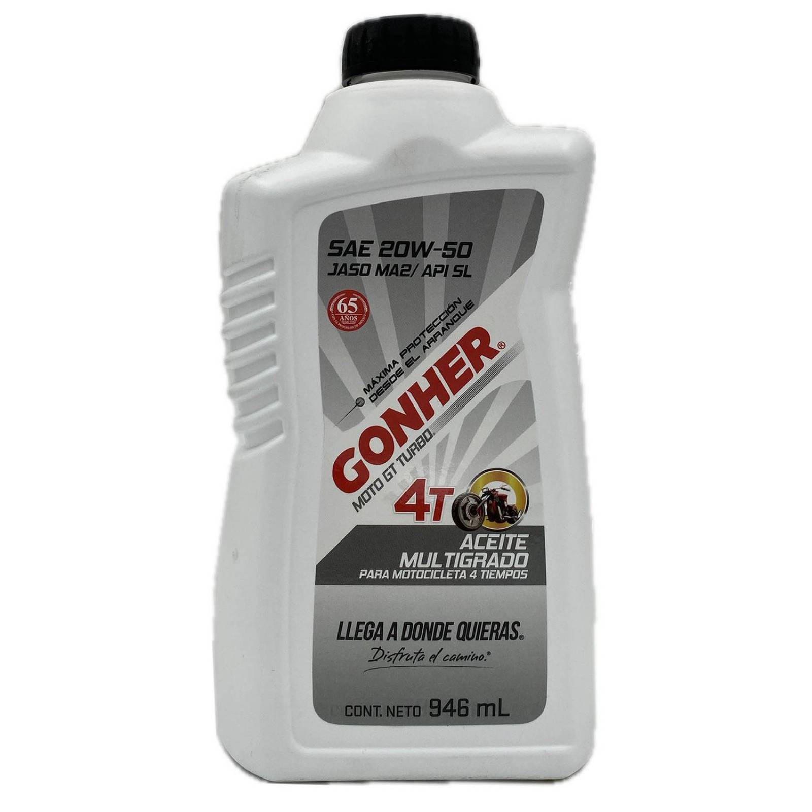Aceite para motocicleta 4 tiempos 1 Litro Gonher Moto GT Turbo 20W50 