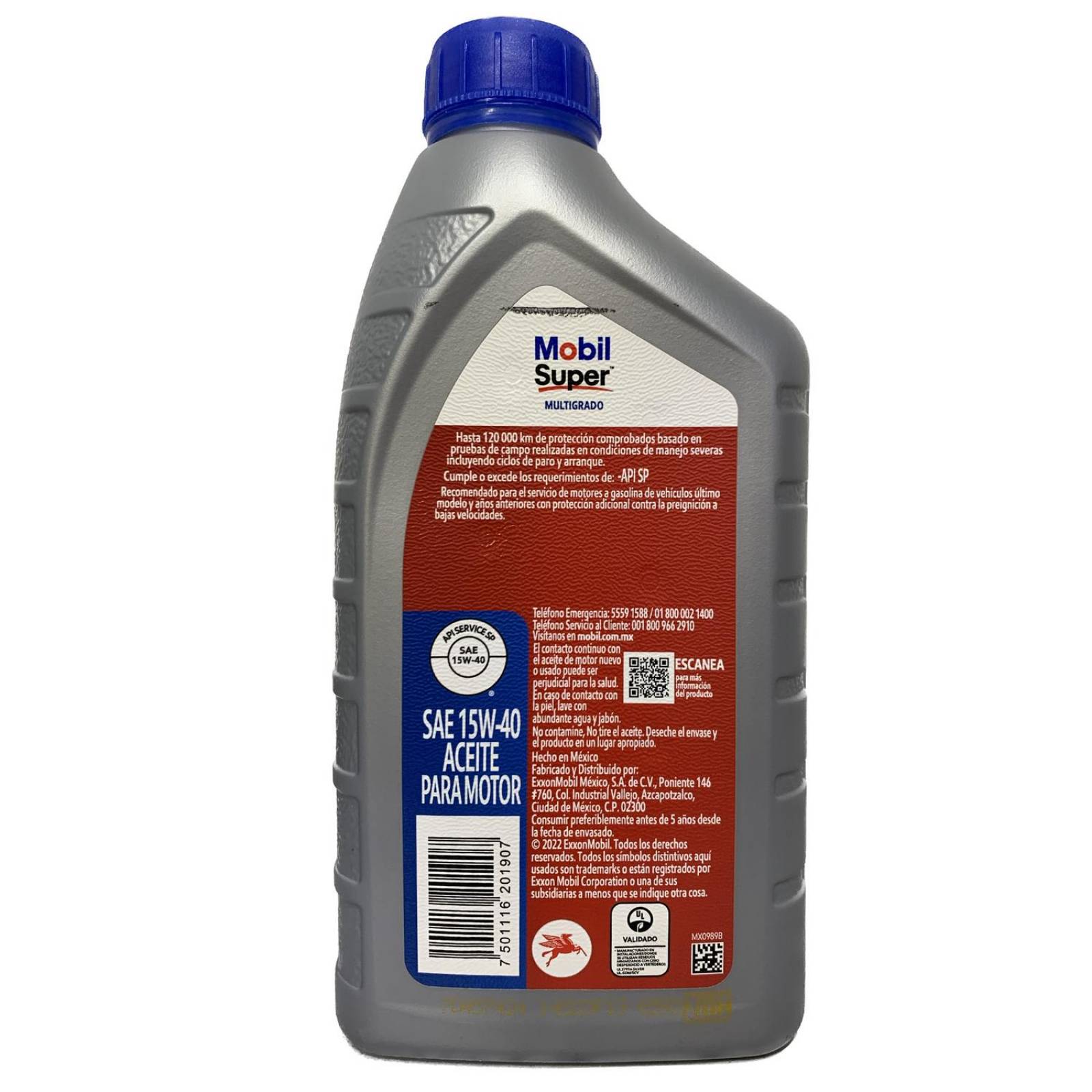Aceite de motor 1 Litro 15W40 Mobil Super Multigrado 