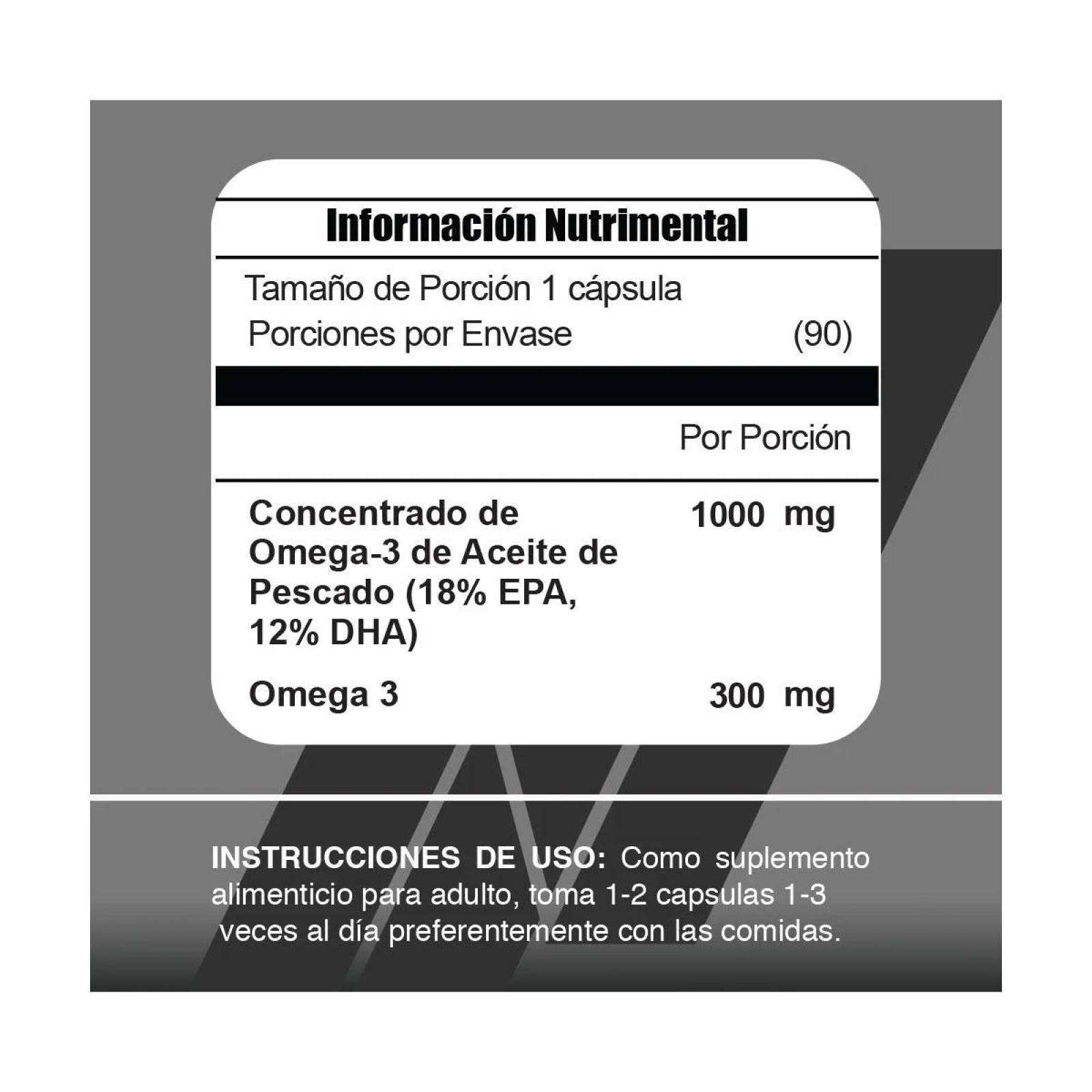 Omega 3 Meta Nutrition Omega + 90 Caps.