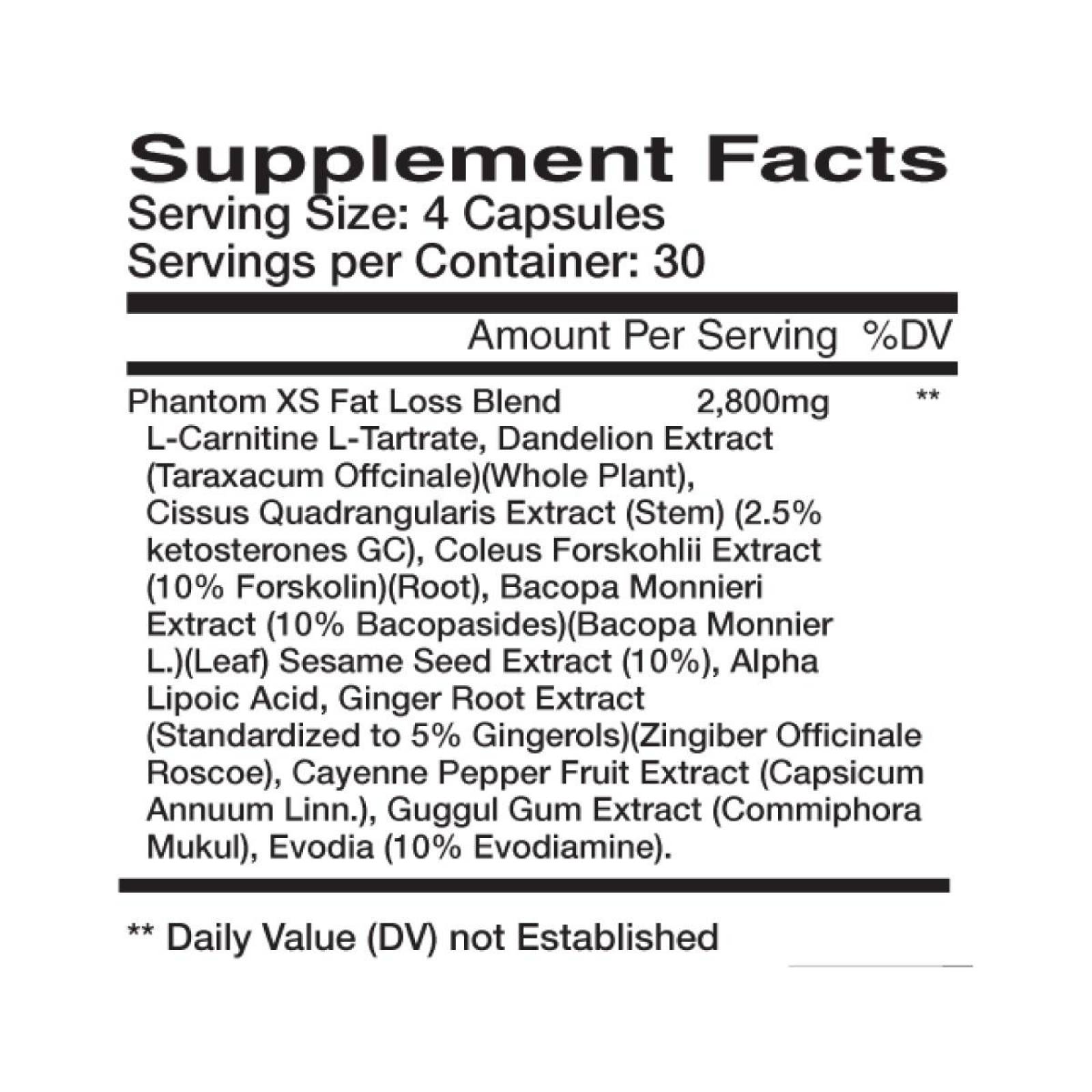 Nubreed Phantom XS 120 Caps. 30 Serv. 