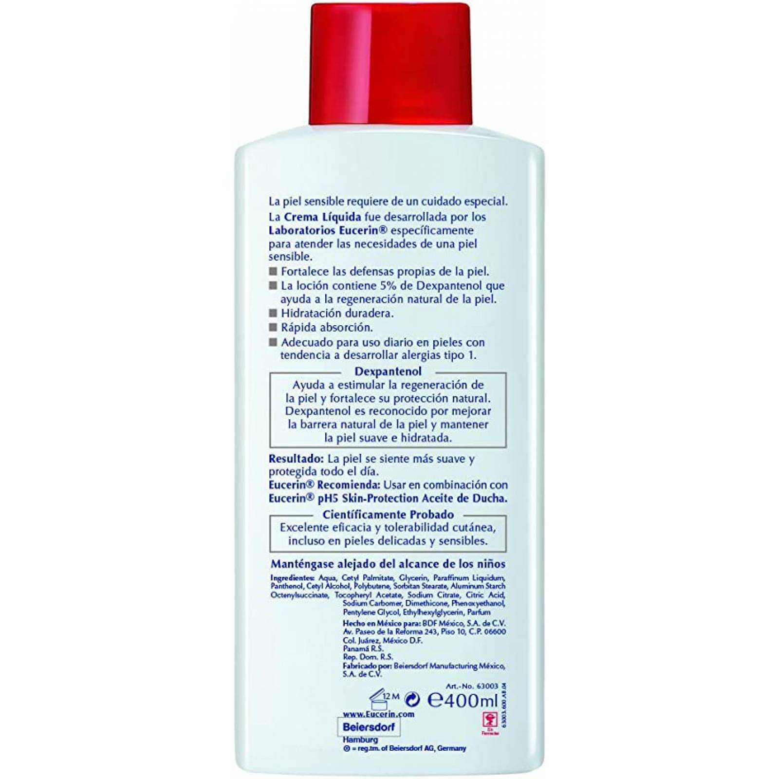 Eucerin Ph5 Crema Corporal para Piel Sensible o Seca, 400 ml