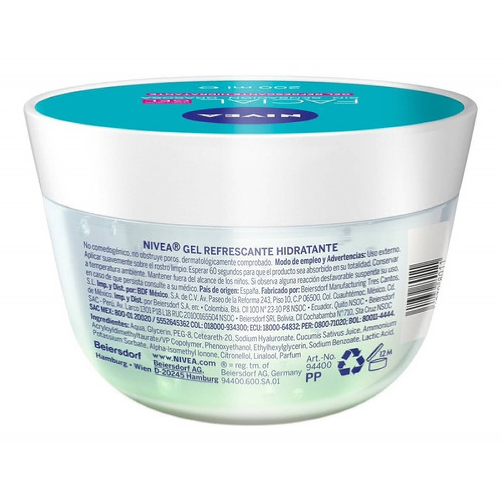 NIVEA Gel Facial Refrescante Cuidado Facial (200 ml) con Ácido Hialurónico, 24 horas de humectación para un piel fresca, suave y luminosa, ideal para piel grasa