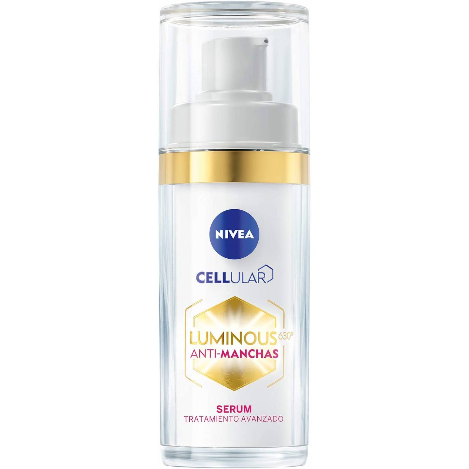Nivea Cellular Luminous 630 Anti-Manchas Serum Facial Aclarador de Piel (30 ml), Crema Facial Enriquecida Con Ácido Hialurónico.