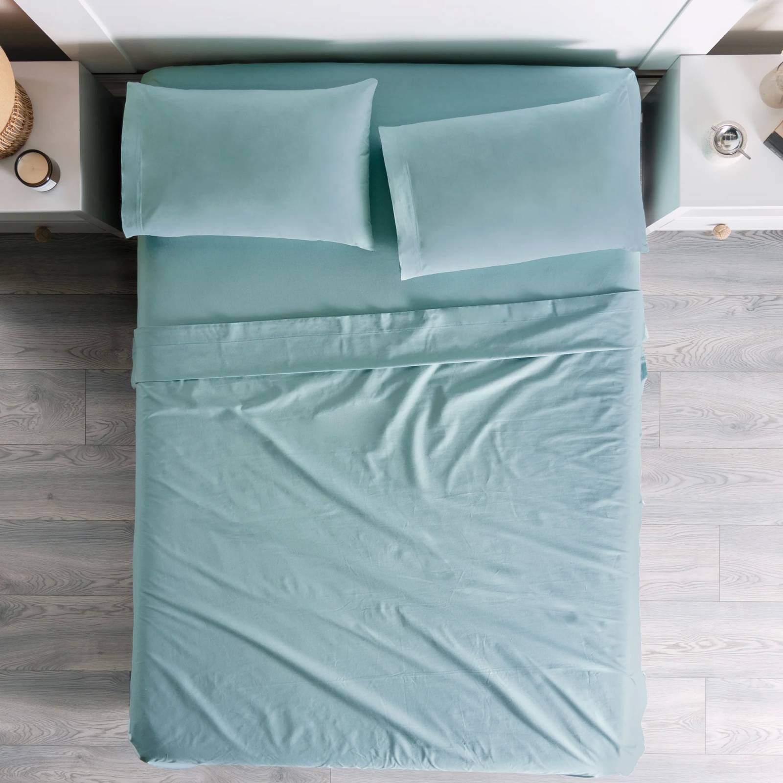 Sábanas King Size 100% Algodón , Color Menta