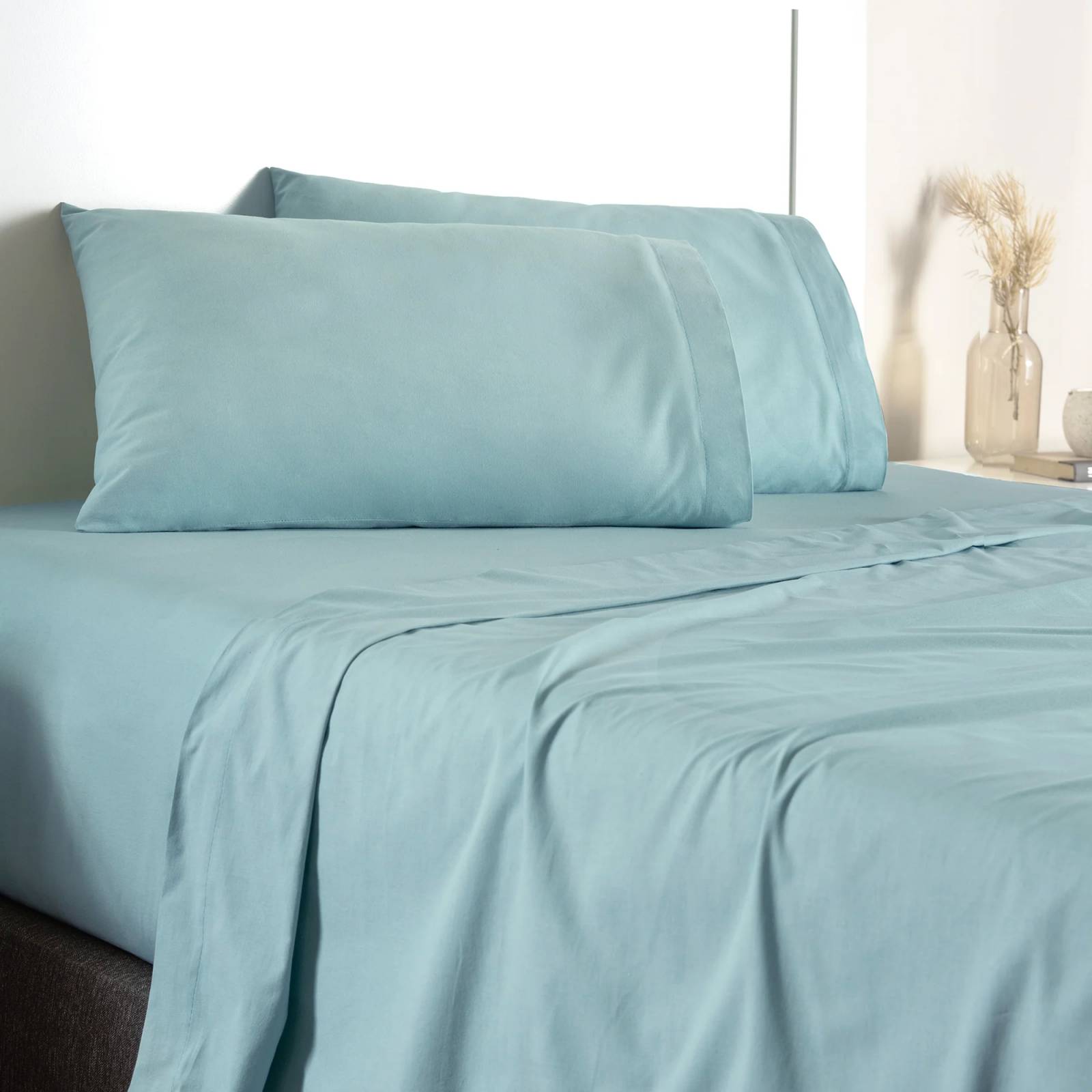 Sábanas King Size 100% Algodón , Color Menta