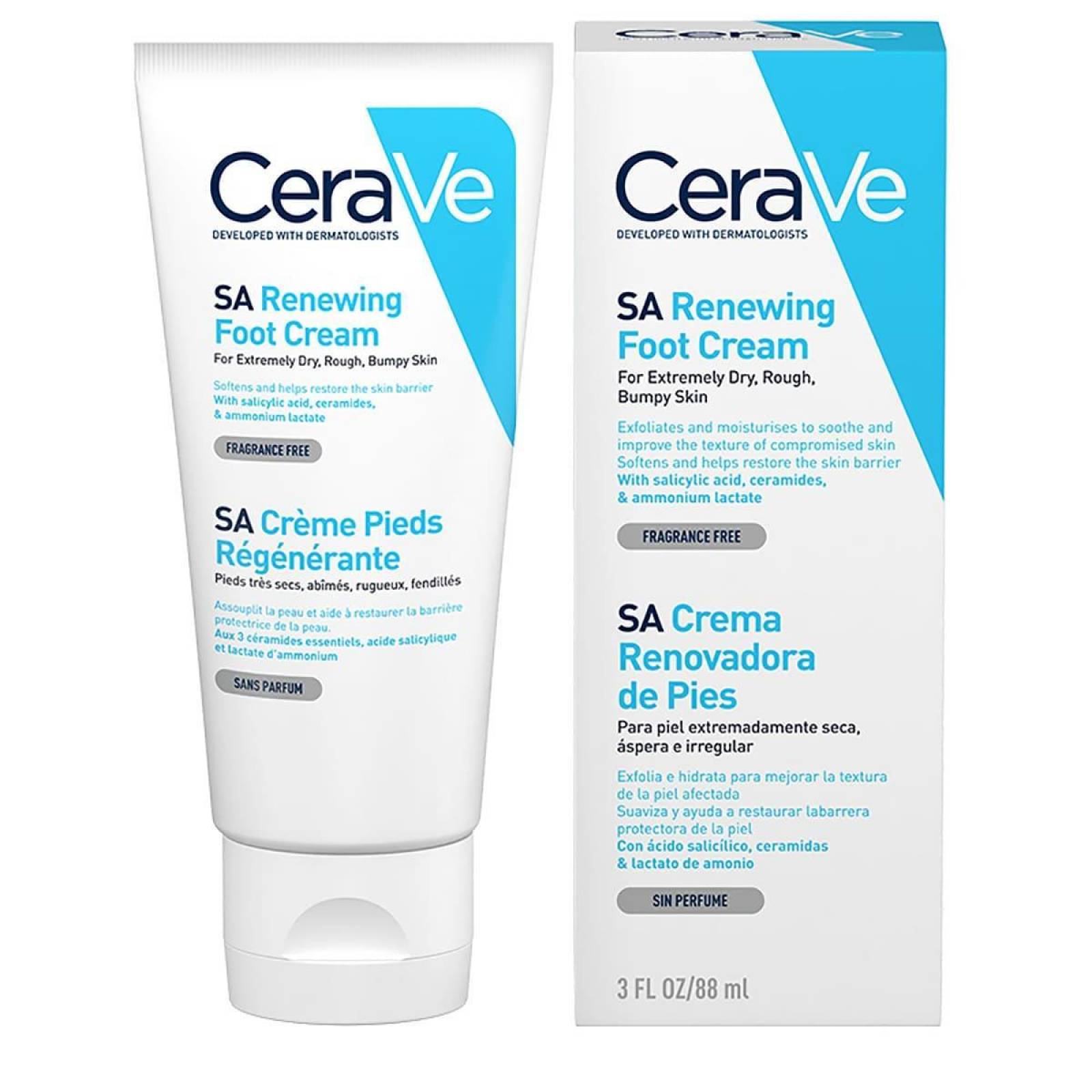 Cerave Sa Crema Renovadora De Pies 3Oz / 88Ml
