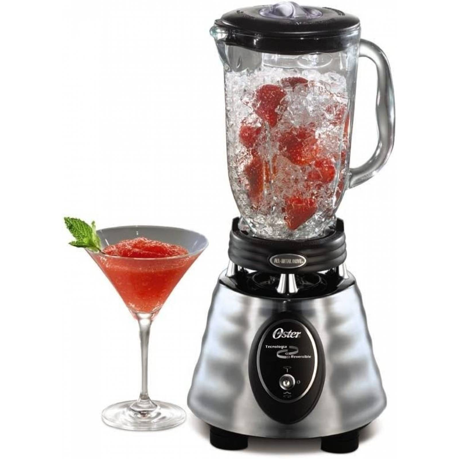 Oster Licuadora Clásica Motor Reversible BEST02-E01 con Capacidad de 1.5 Litros, Cuchillas Trituradoras de Acero Inoxidable, Sistema All-Metal Drive