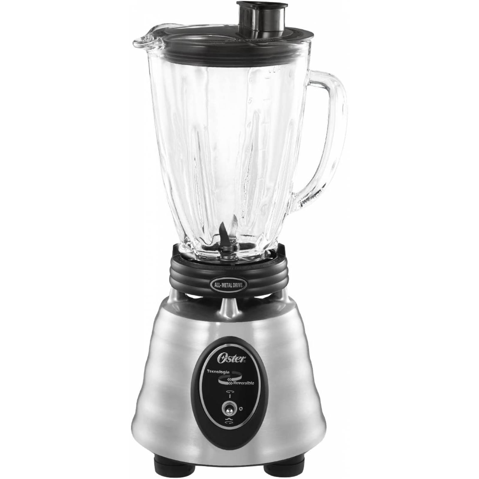 Oster Licuadora Clásica Motor Reversible BEST02-E01 con Capacidad de 1.5 Litros, Cuchillas Trituradoras de Acero Inoxidable, Sistema All-Metal Drive