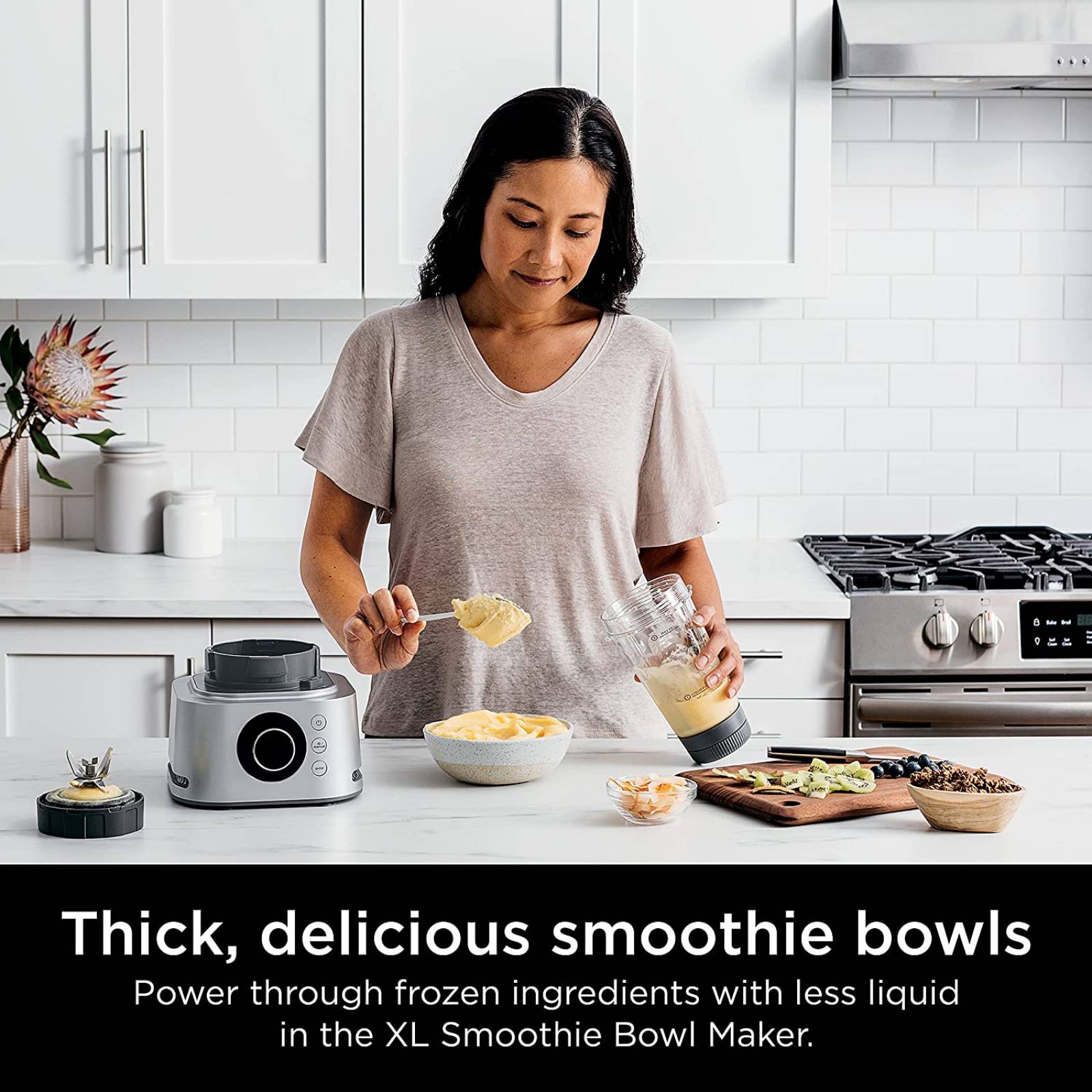 Ninja SS401 Foodi Power Blender Ultimate System con jarra de mezcla y procesamiento de alimentos de 70 onzas, 7 funciones