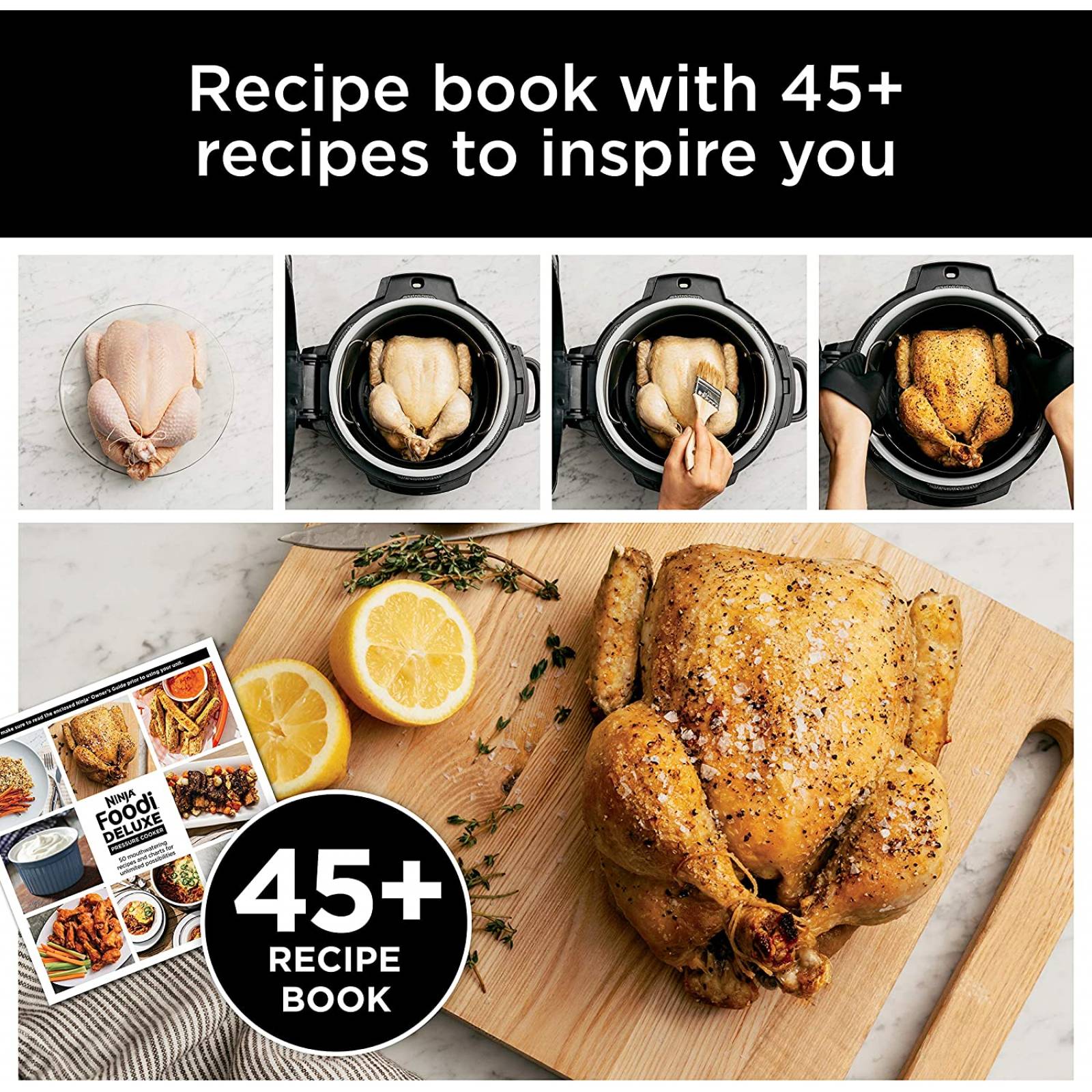 Ninja FD401 Foodi 8-Quart 9-in-1 Deluxe XL Pressure Cooker, Asar, deshidratar, cocinar a fuego lento, freidora y más