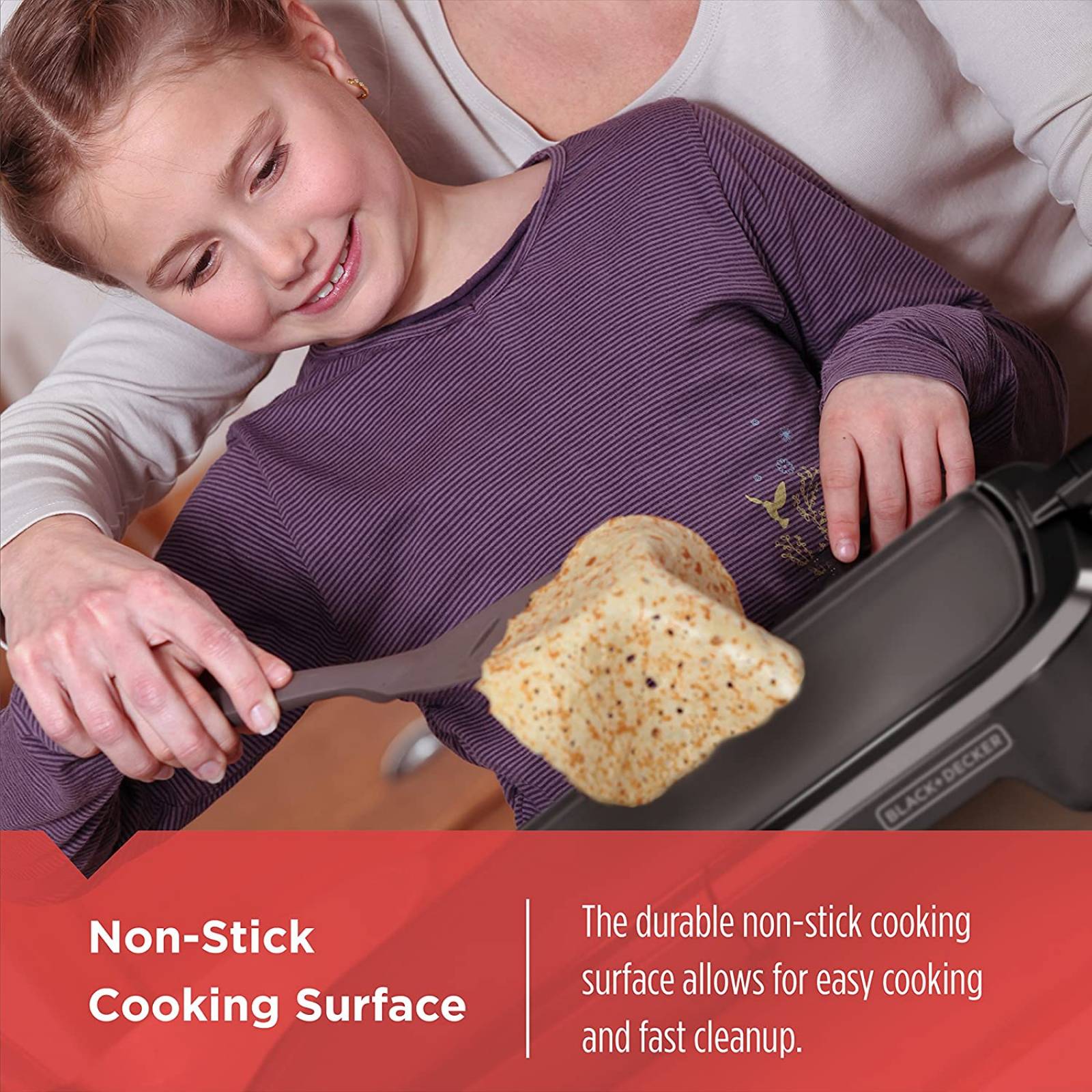 BLACK+DECKER tamaño familiar plancha eléctrica plancha  Negro GD2011B