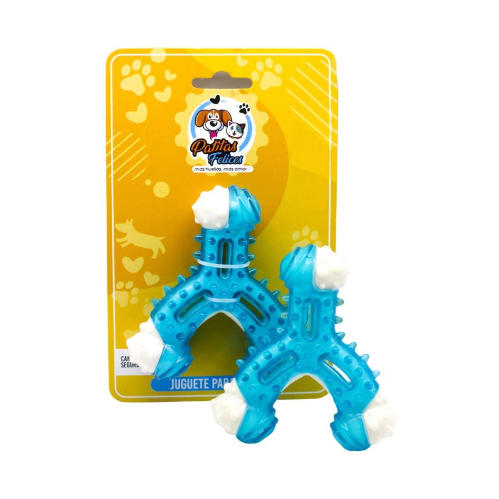 Juguete para perro duro tres picos patitas felices