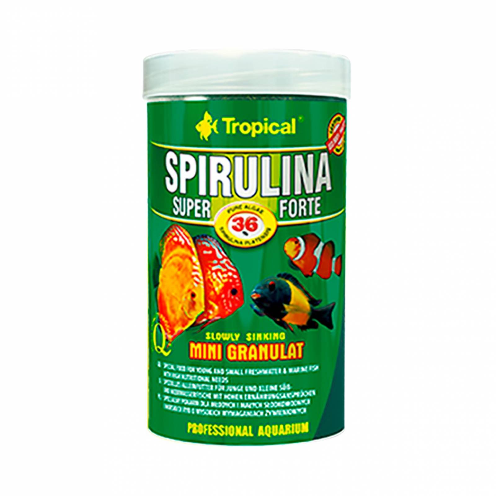 Tropical Spirulina Granulat 5 Liter – Pflanzliches Alleinfutter Für Zierfische Mit 6% Spirulina Algen