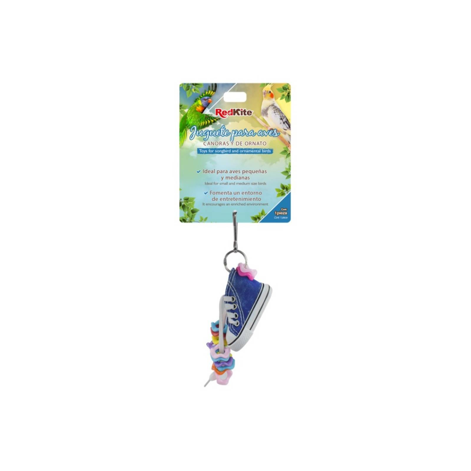 Juguete tenis colgante para ave redkite